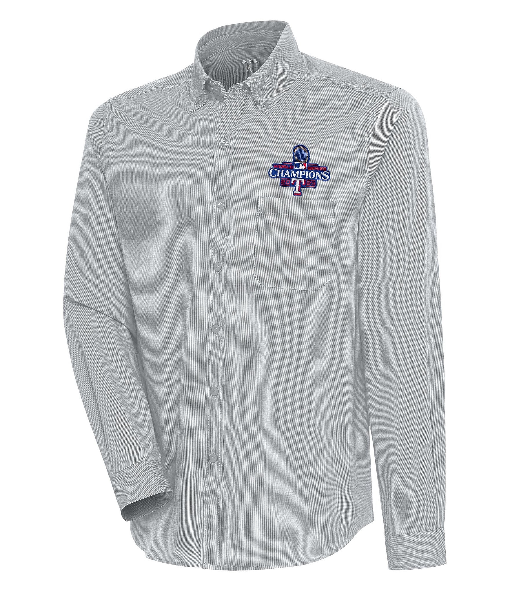 Houston Astros Antigua Grey Compression Long Sleeve Dress Shirt