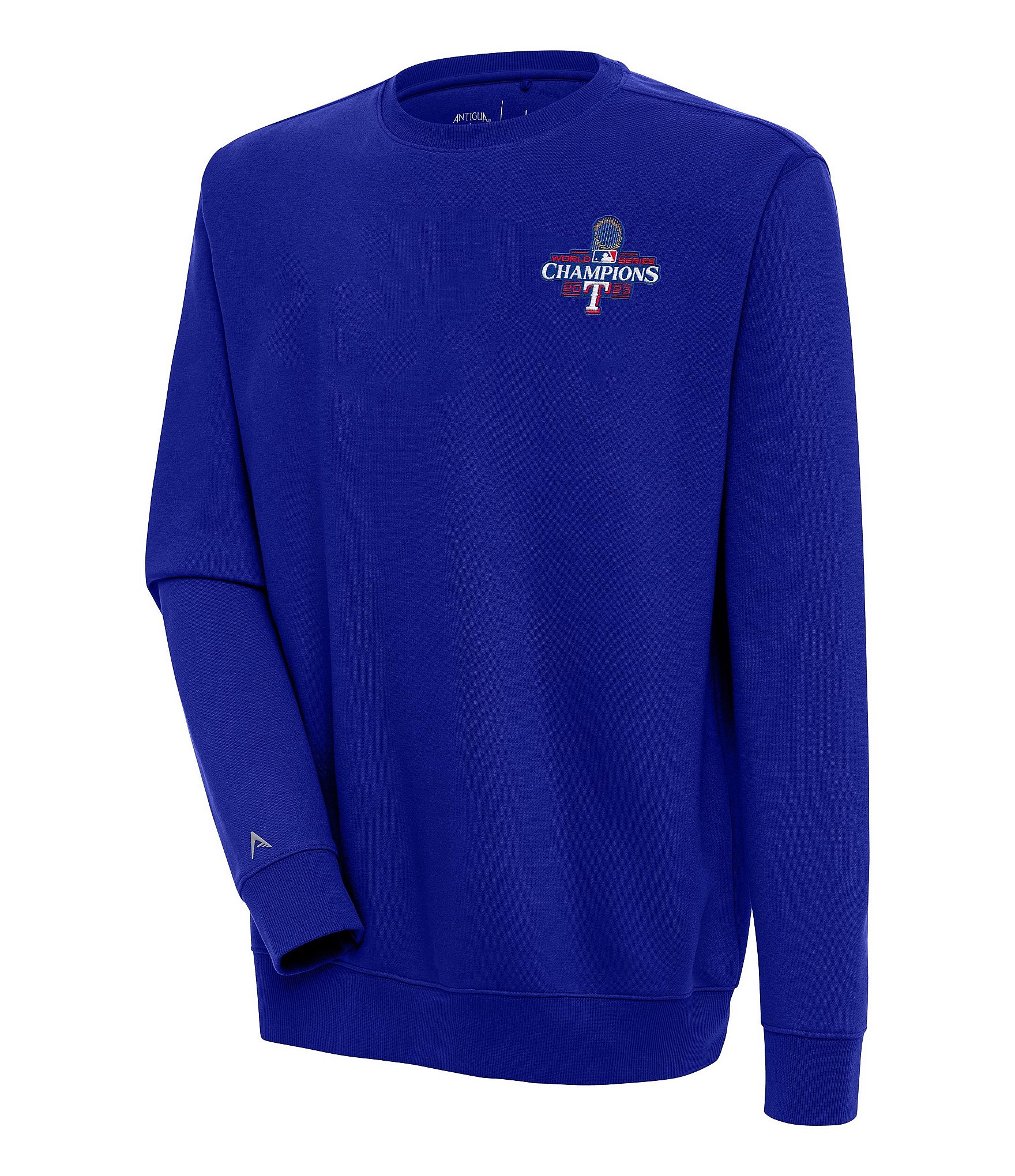 Antigua MLB Texas Rangers 2023 World Series Victory Crew Brushed Back  Fleece Sweatshirt | Dillard's