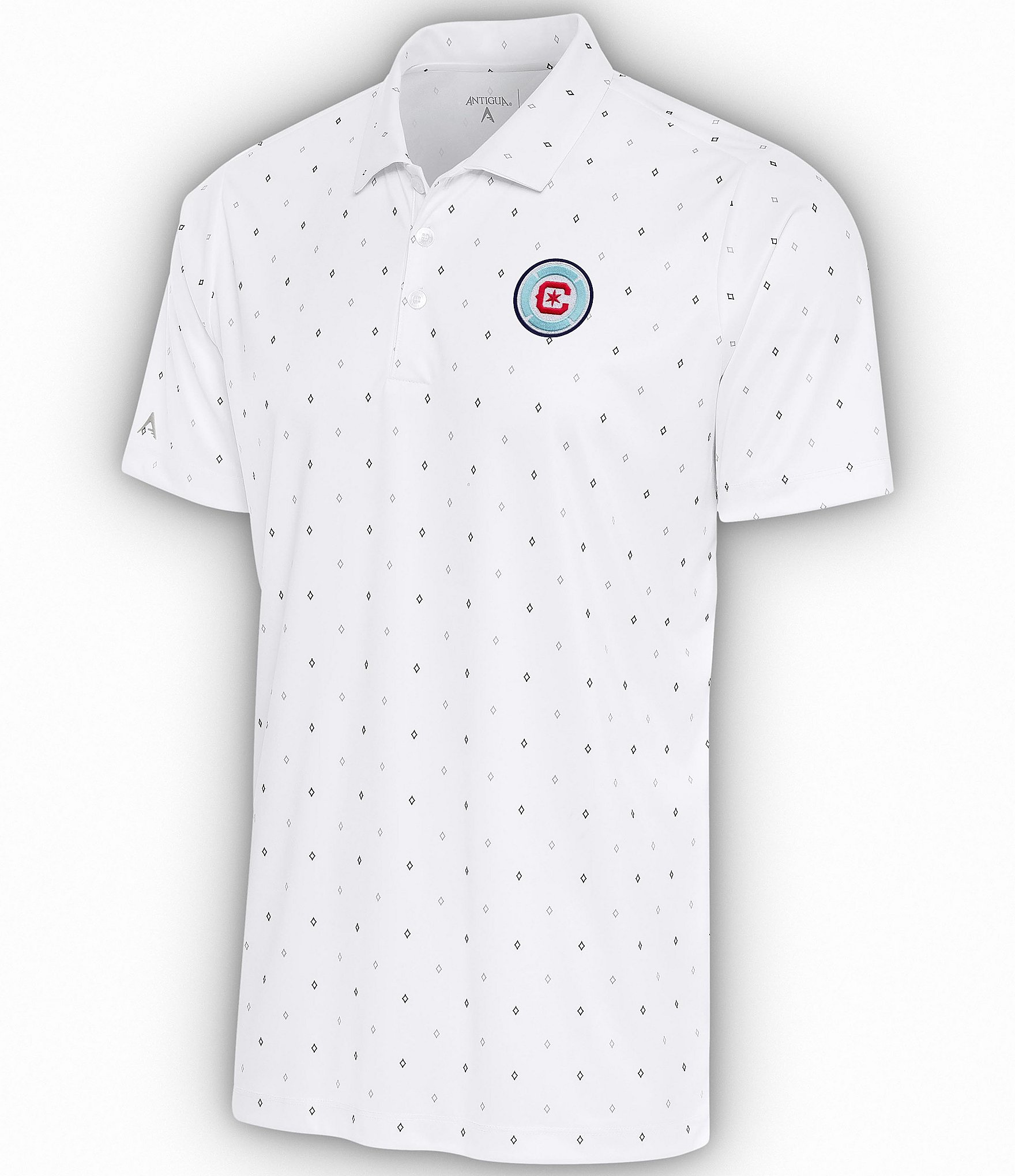 Men's Antigua White Chicago Fire Solid Pique Polo