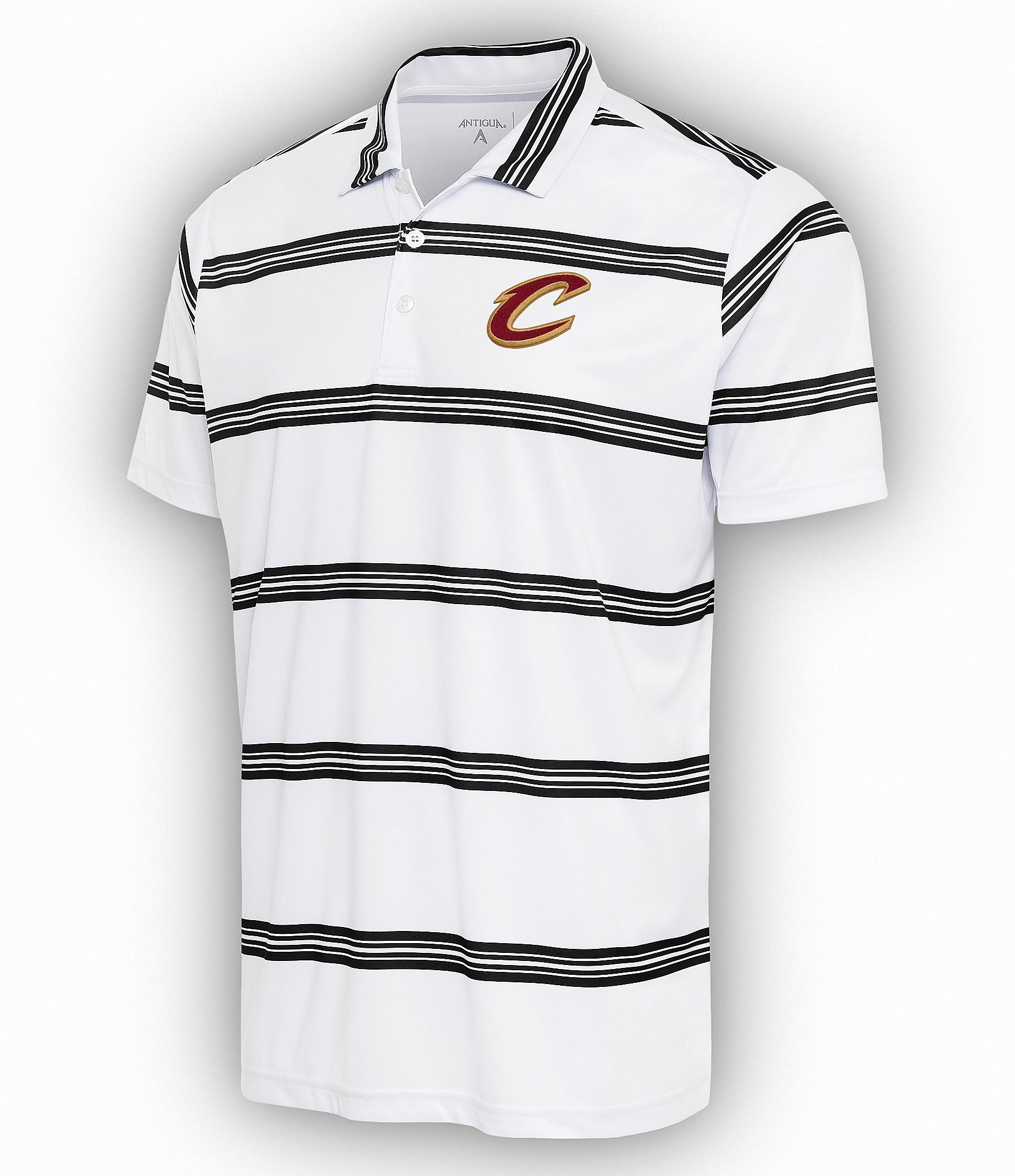 Men's Antigua White/Black Carolina Panthers Groove Polo