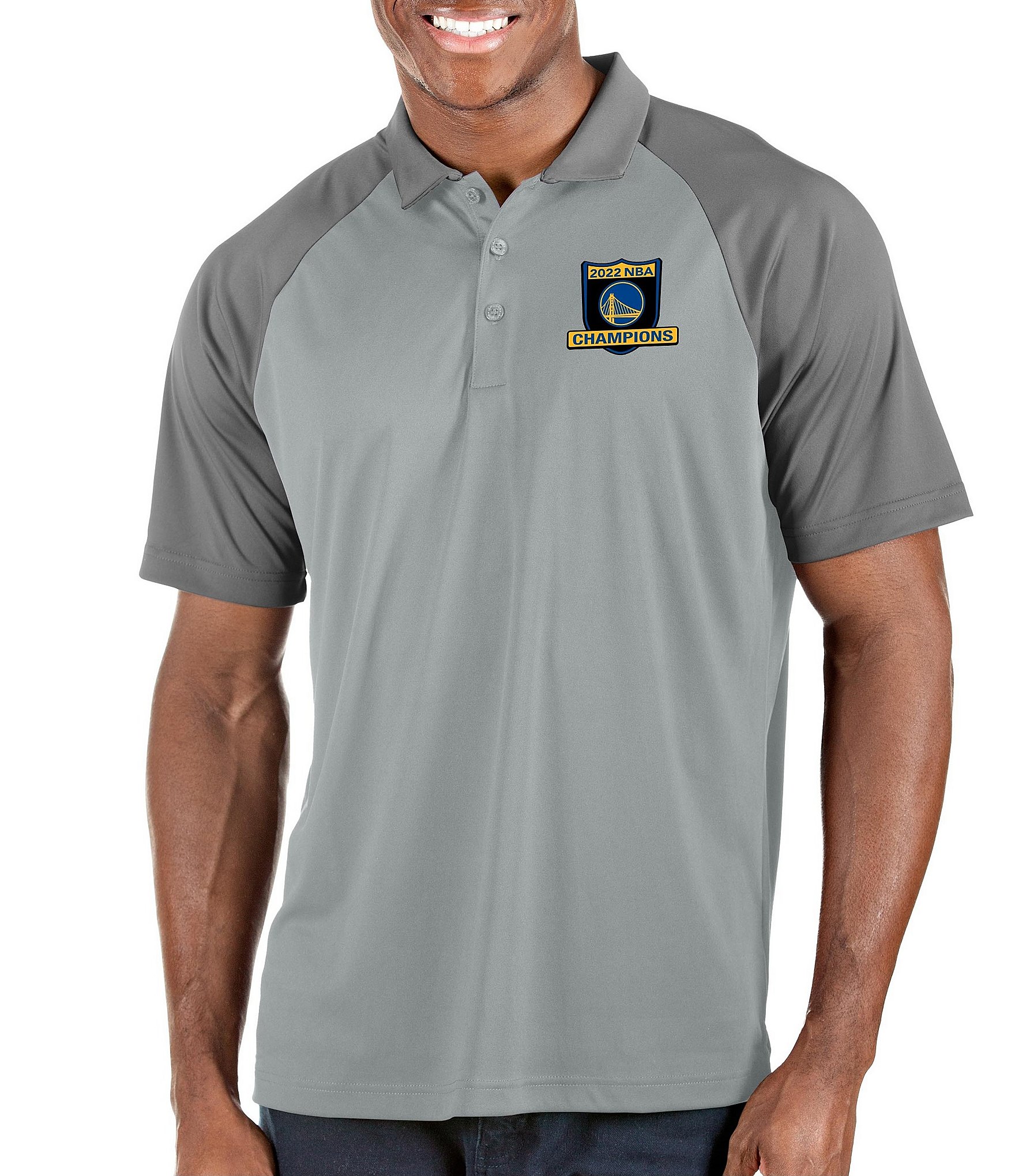 Antigua NBA Golden State Warriors 2022 World Champions Nova Short-Sleeve Polo  Shirt