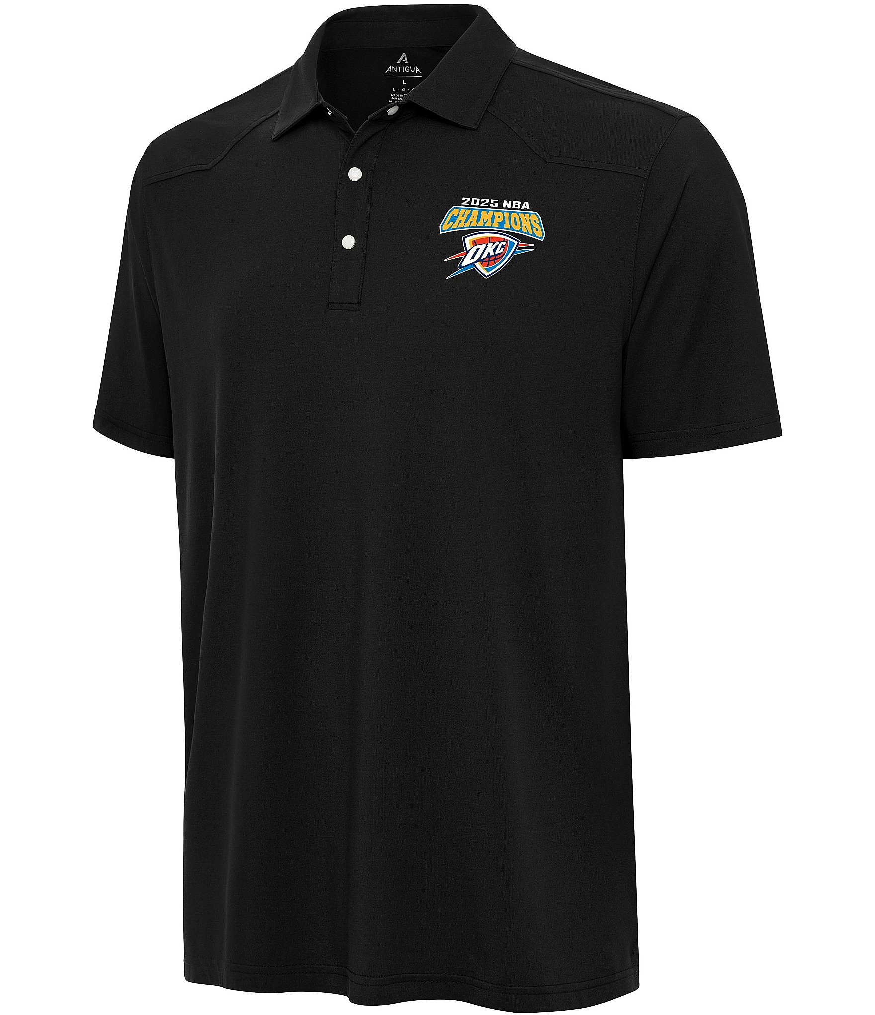 Antigua NBA Oklahoma City Thunder 2025 World Champions Western Short Sleeve Polo Shirt