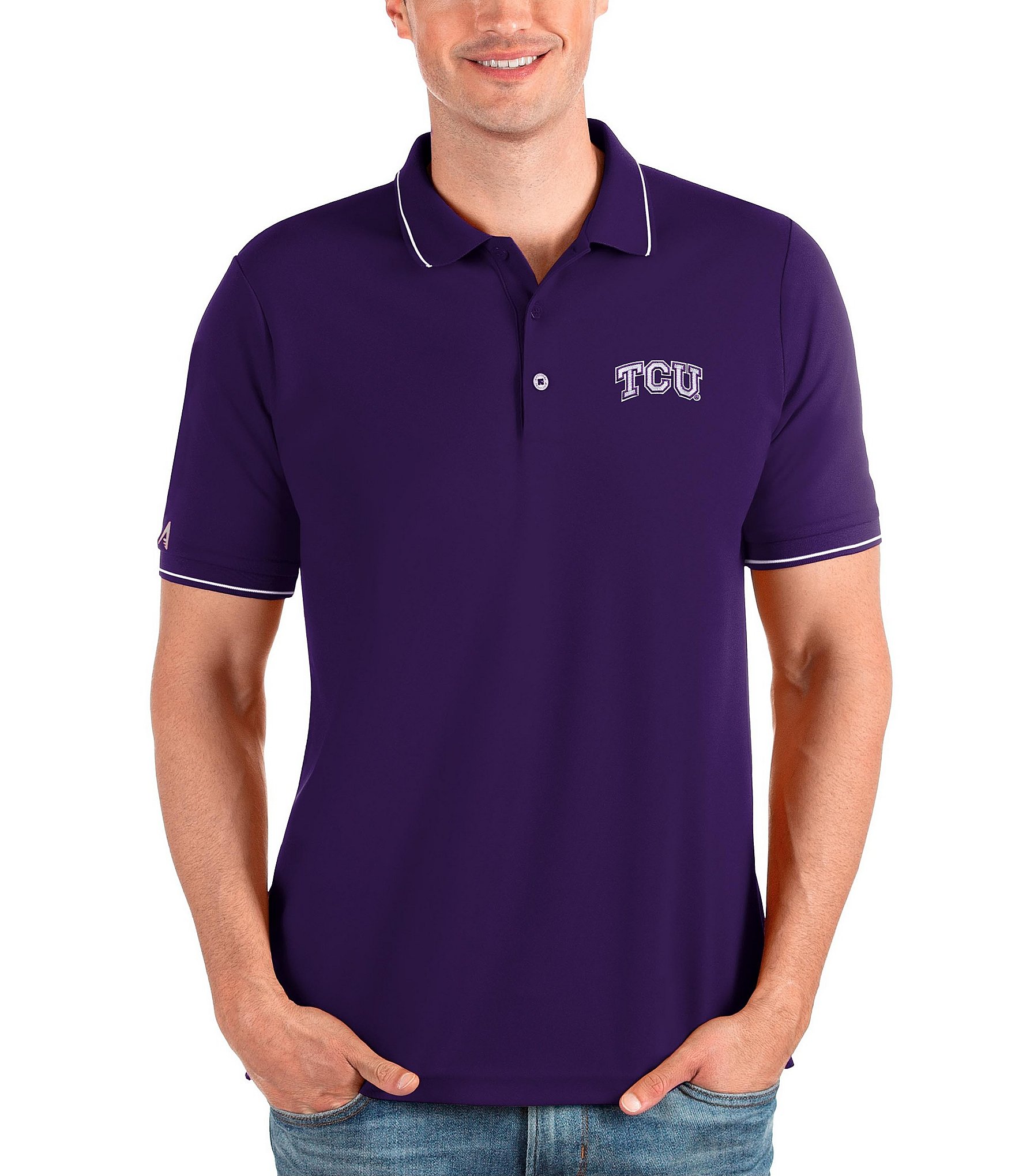 Antigua NCAA Big Affluent Short-Sleeve Polo Shirt