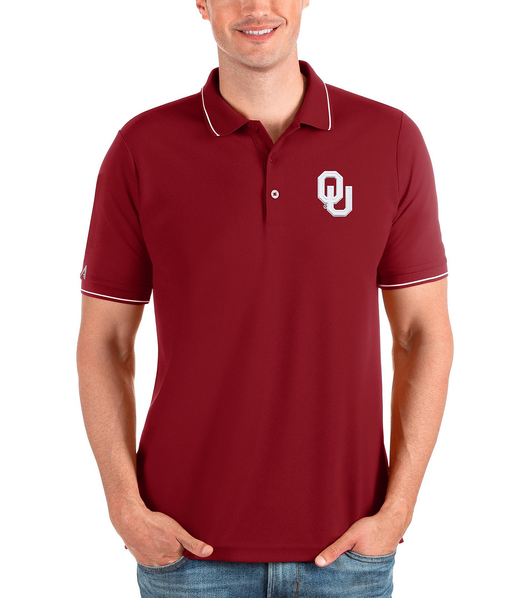 Men's Antigua White Stanford Cardinal Affluent Polo