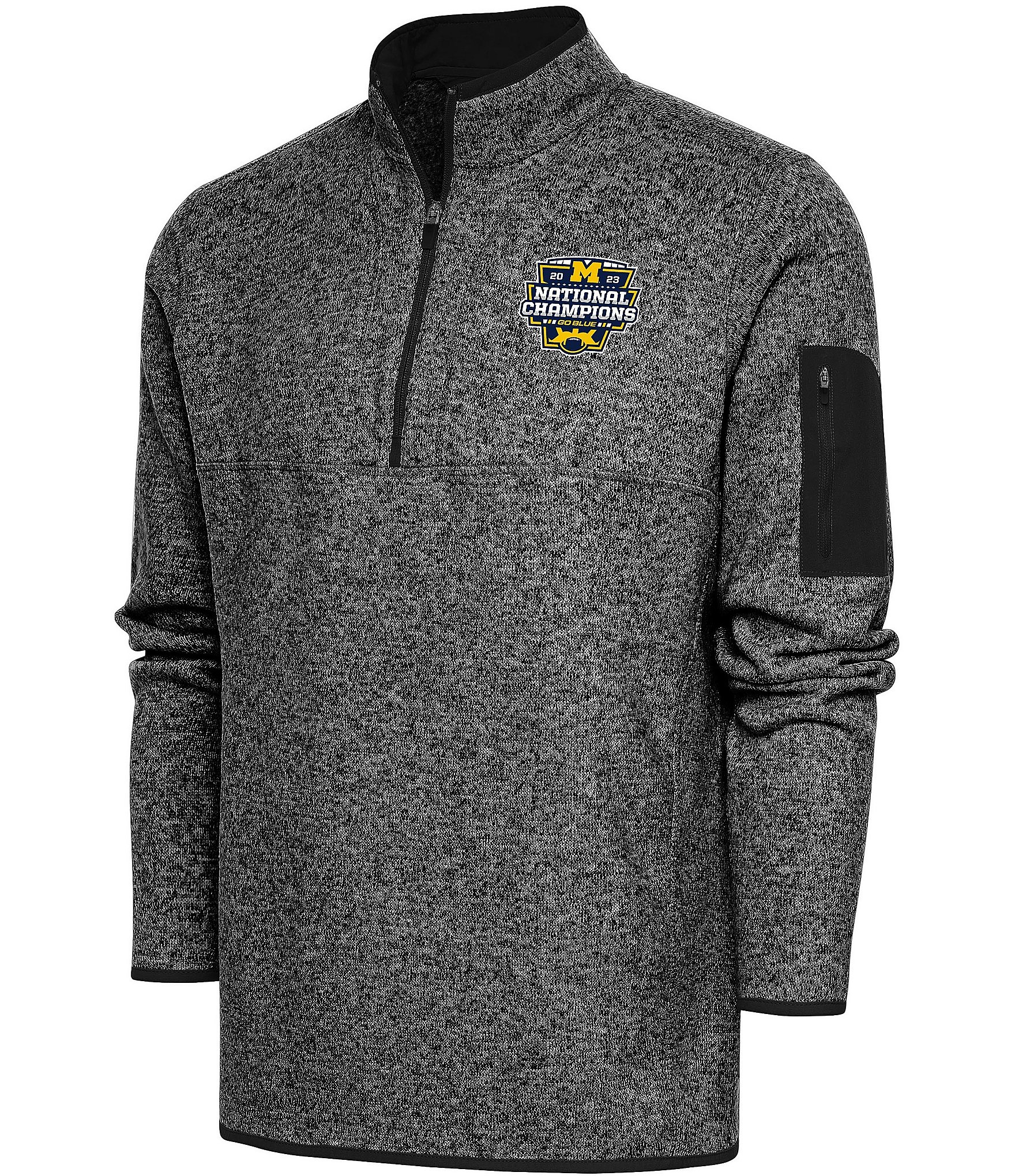 Antigua NCAA Michigan Wolverines 2023 National Champions Fortune Quarter-Zip Pullover