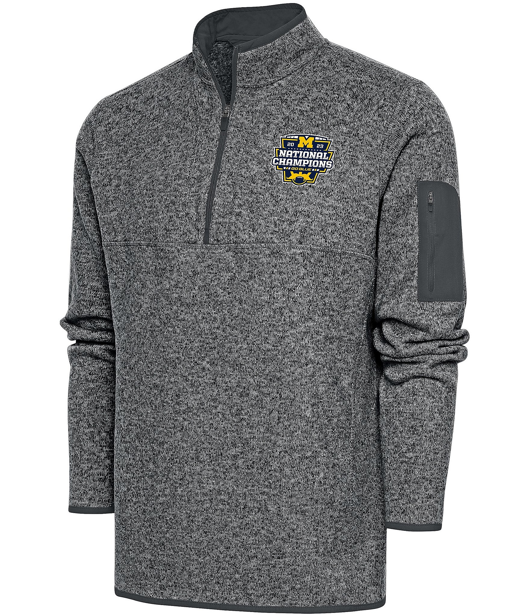 Antigua NCAA Michigan Wolverines 2023 National Champions Fortune Quarter-Zip Pullover