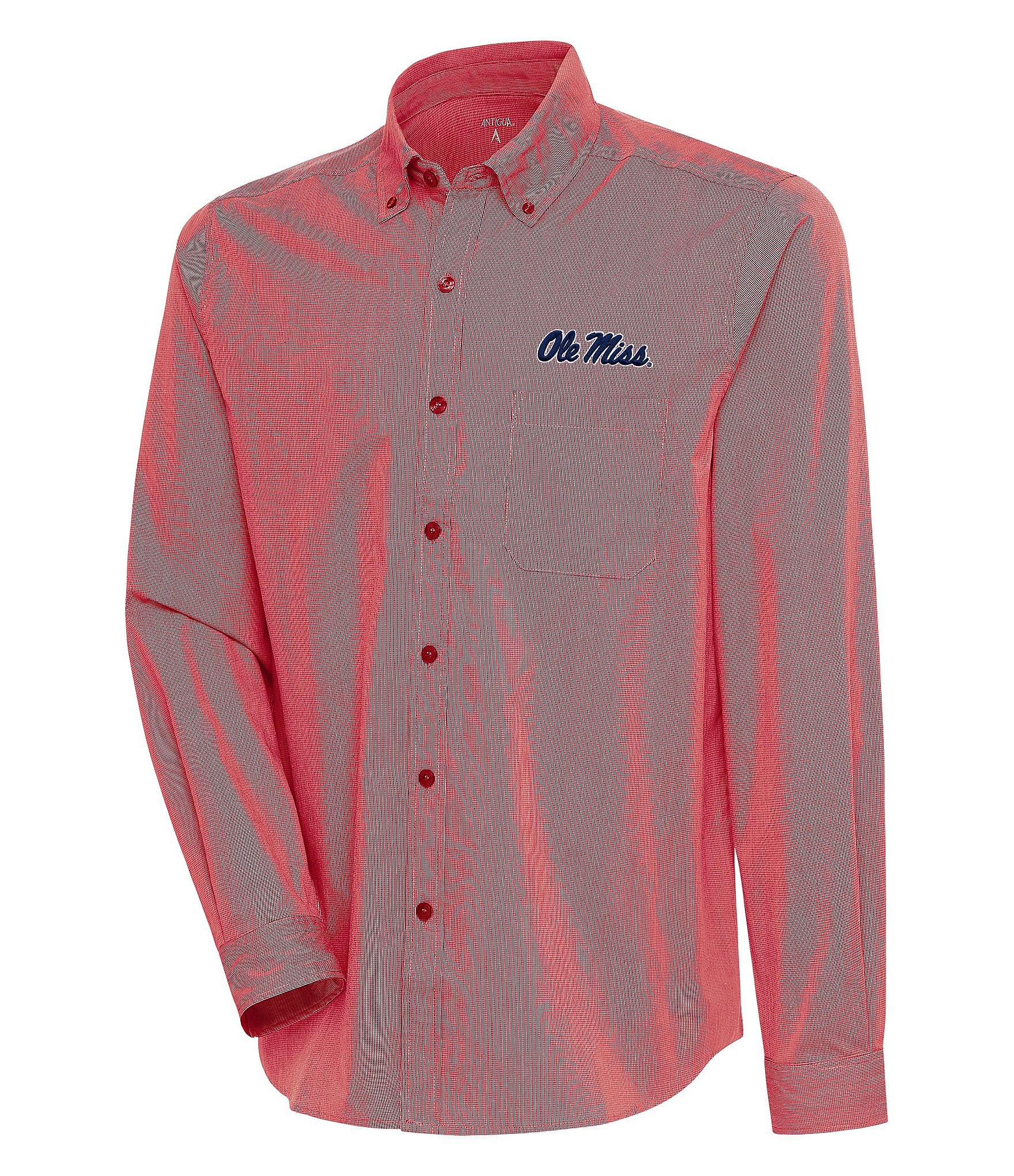 Louisville Cardinals Antigua Red Pioneer Long Sleeve Dress Shirt