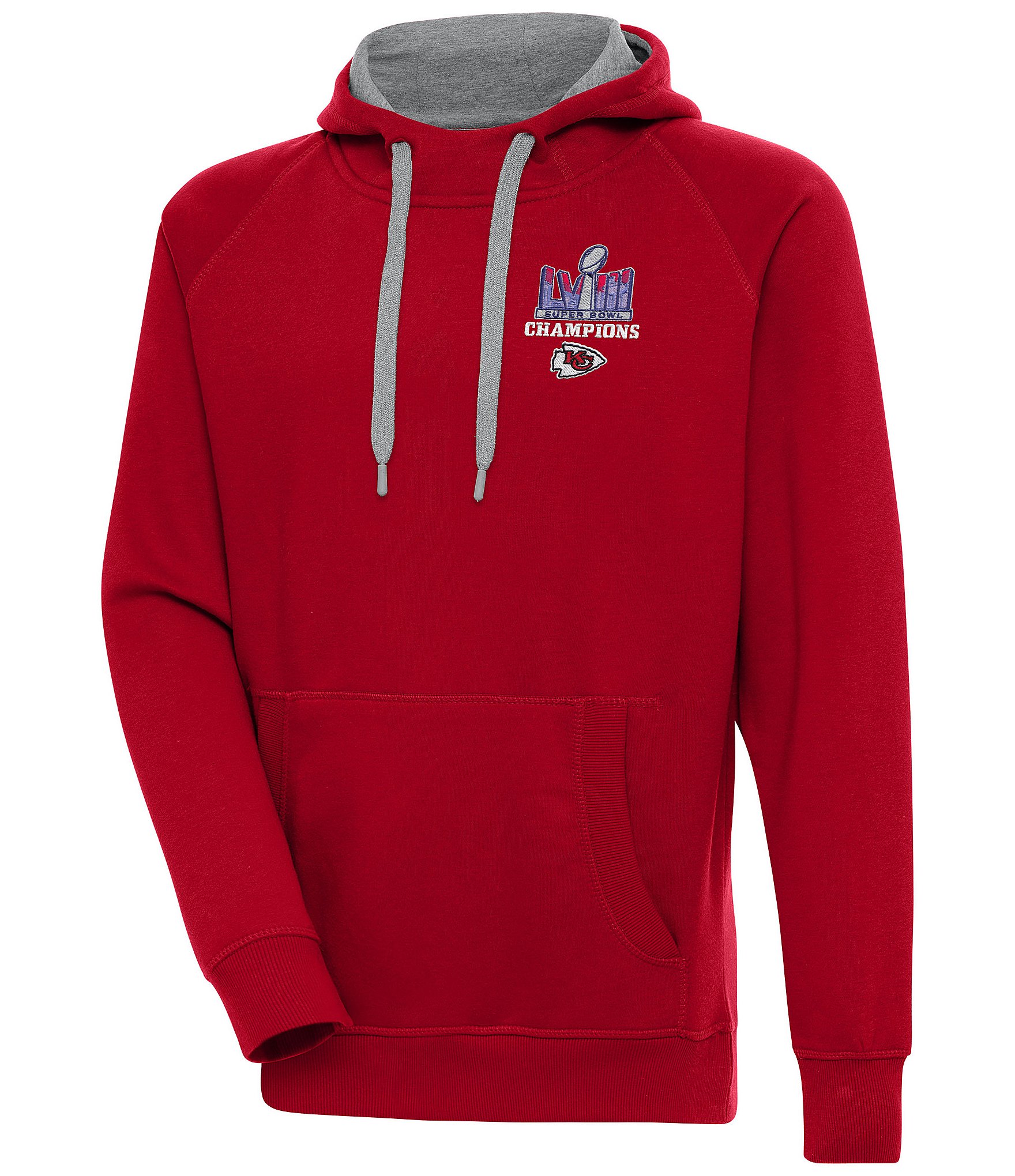 Antigua Super Bowl LVIII Kansas City Chiefs Champions Victory Fleece Hoodie