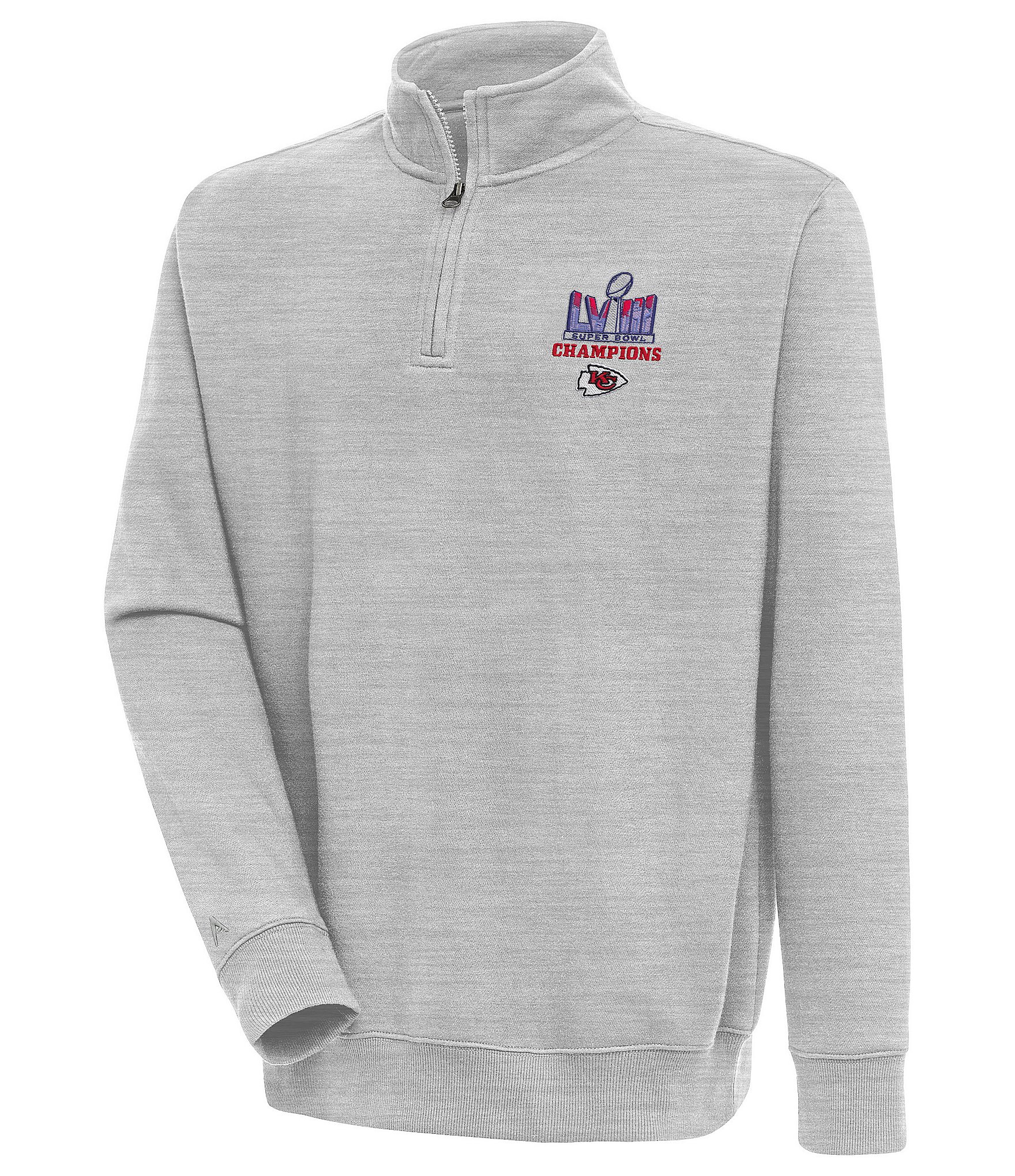 Antigua Super Bowl LVIII Kansas City Chiefs Victory Quarter-Zip Fleece Pullover