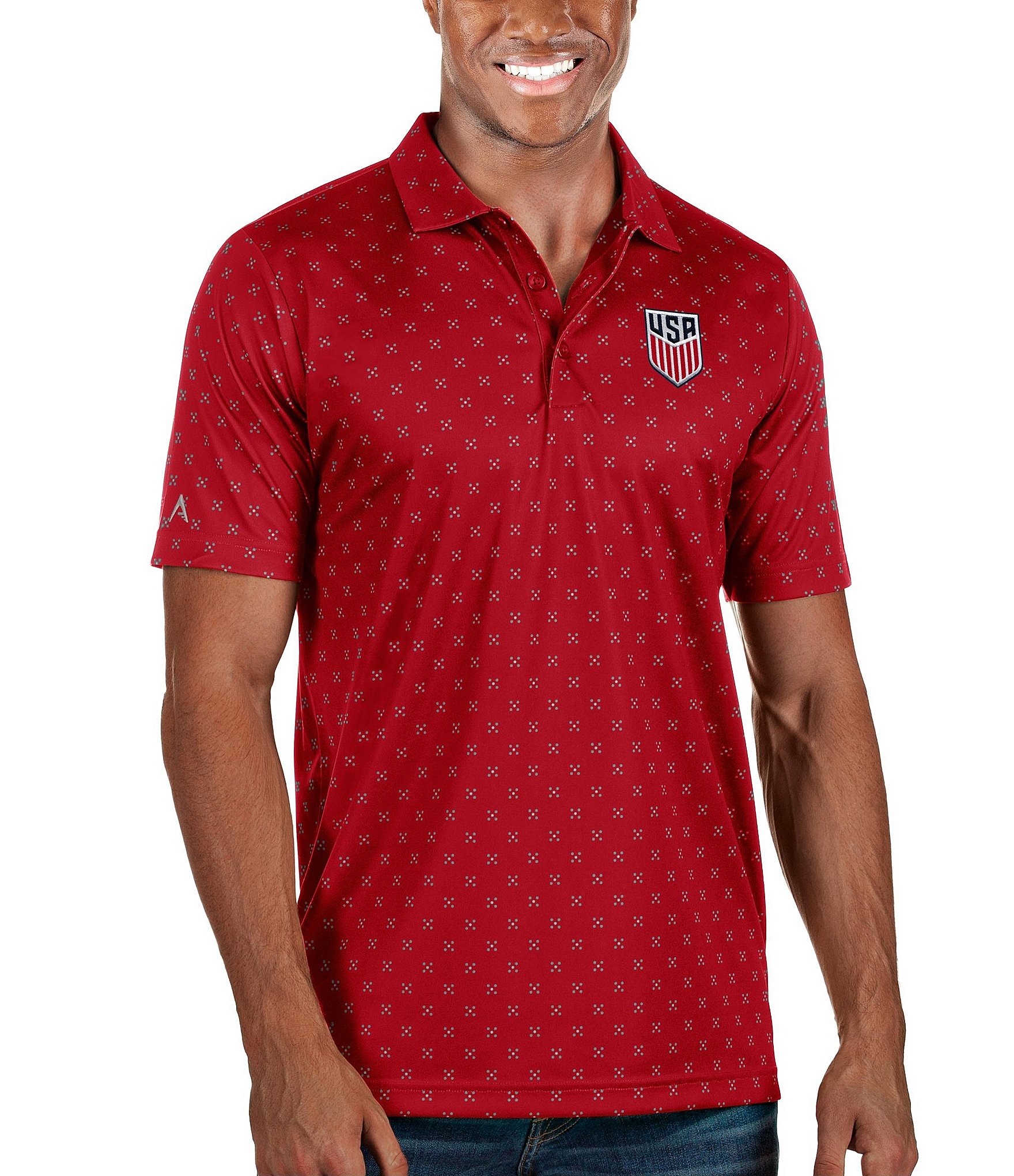 Antigua MLB Texas Rangers Spark Short-Sleeve Polo Shirt - XL