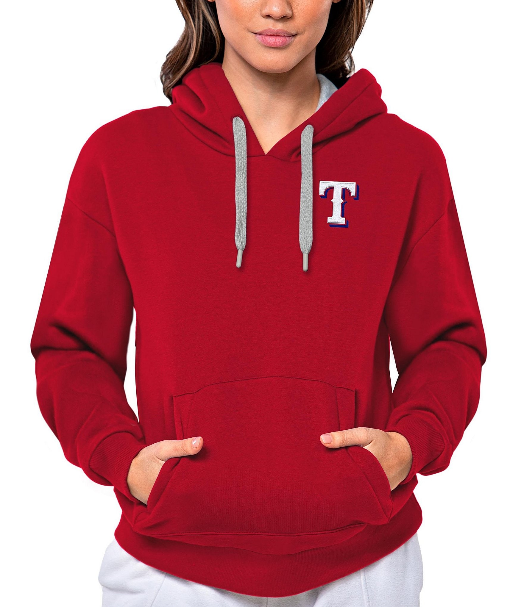 Antigua Atlanta Falcons Women's Red Victory Chenille Pullover Sweatshirt