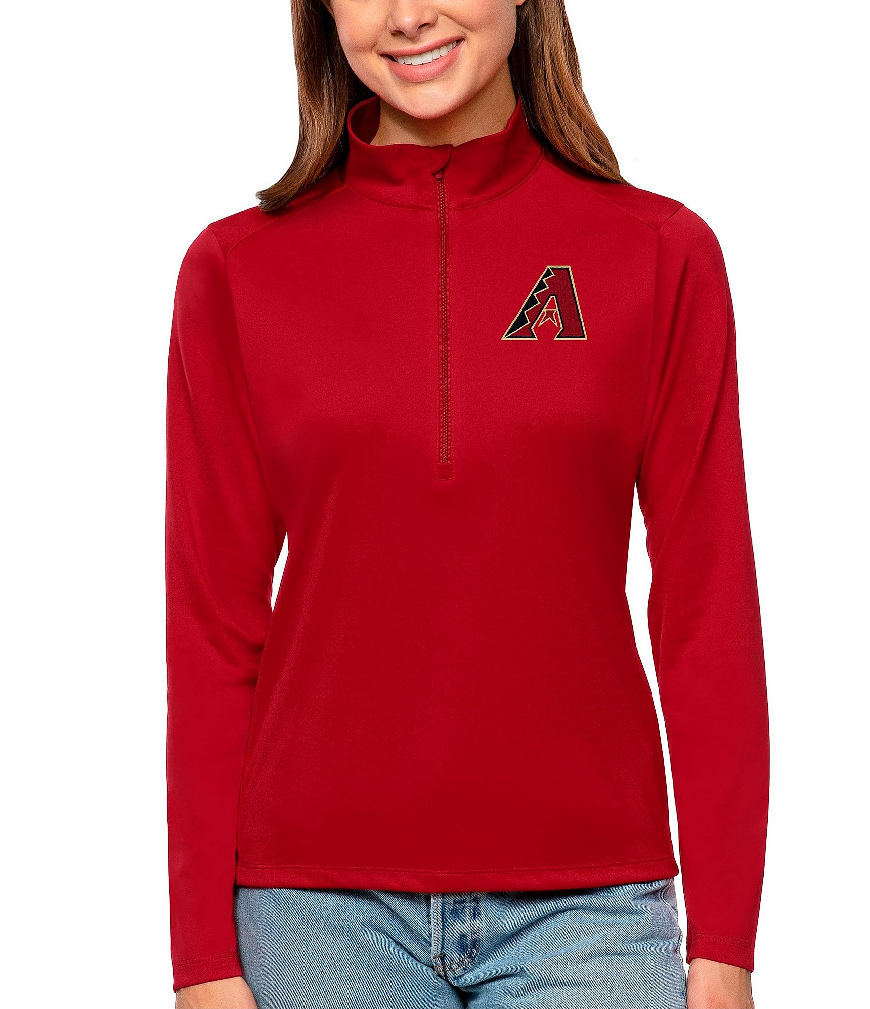 Women's DKNY Sport Black Arizona Cardinals Donna Fleece Half-Zip Dress