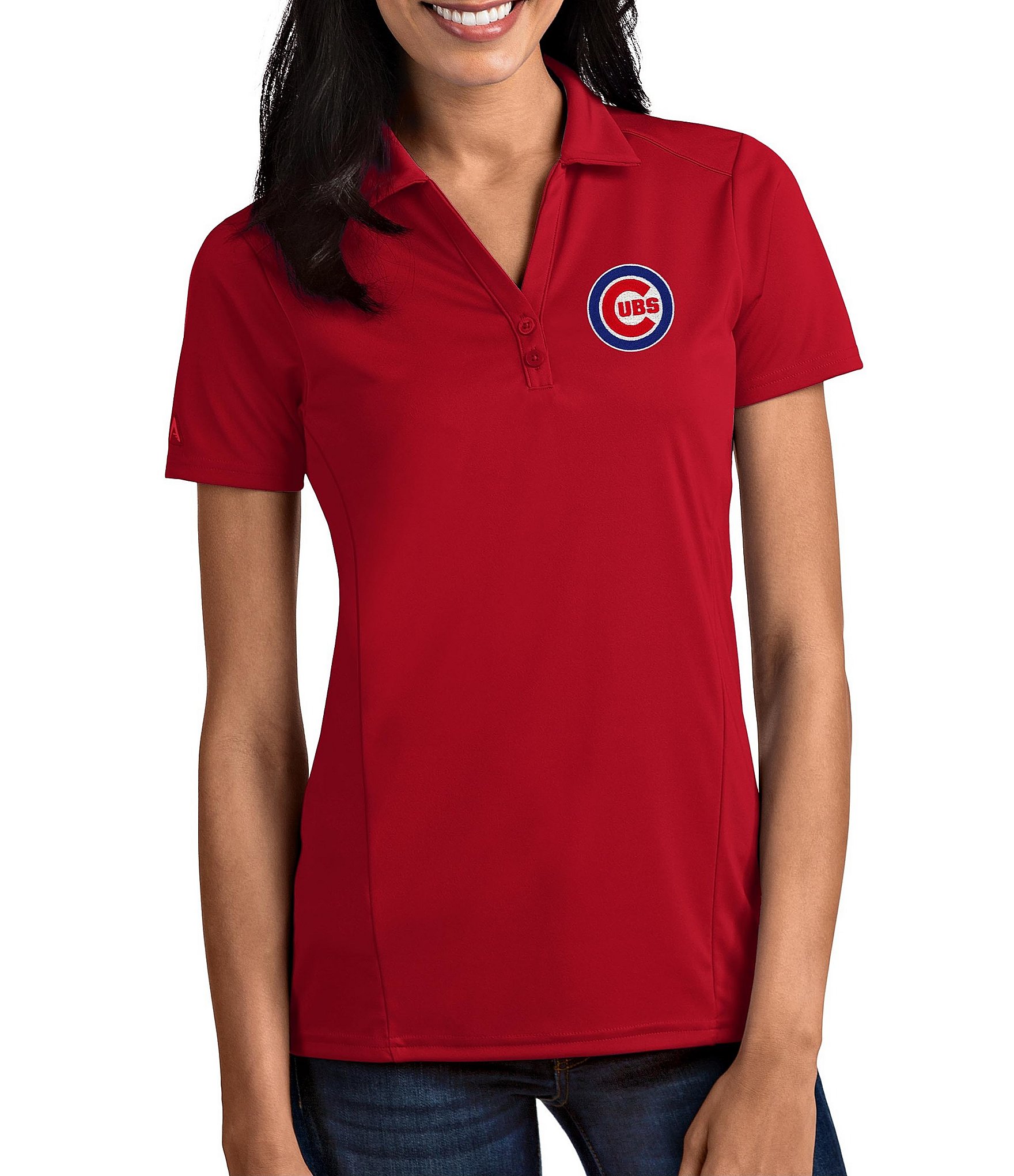 Antigua MLB Chicago Cubs Spark Short-Sleeve Polo Shirt