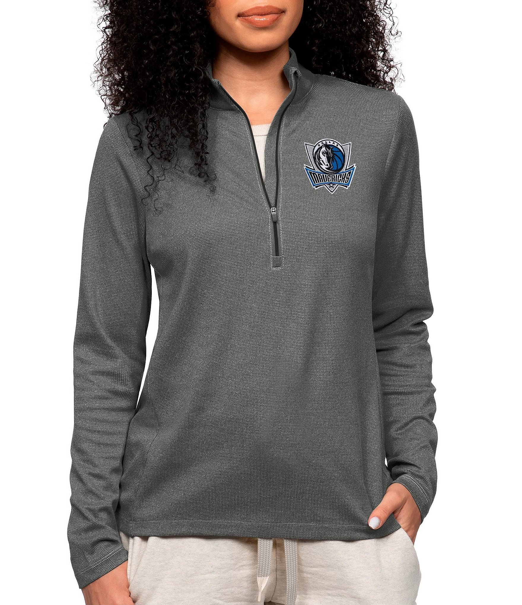 Houston Astros Antigua Women's Portal Quarter-Zip Pullover Top - Navy