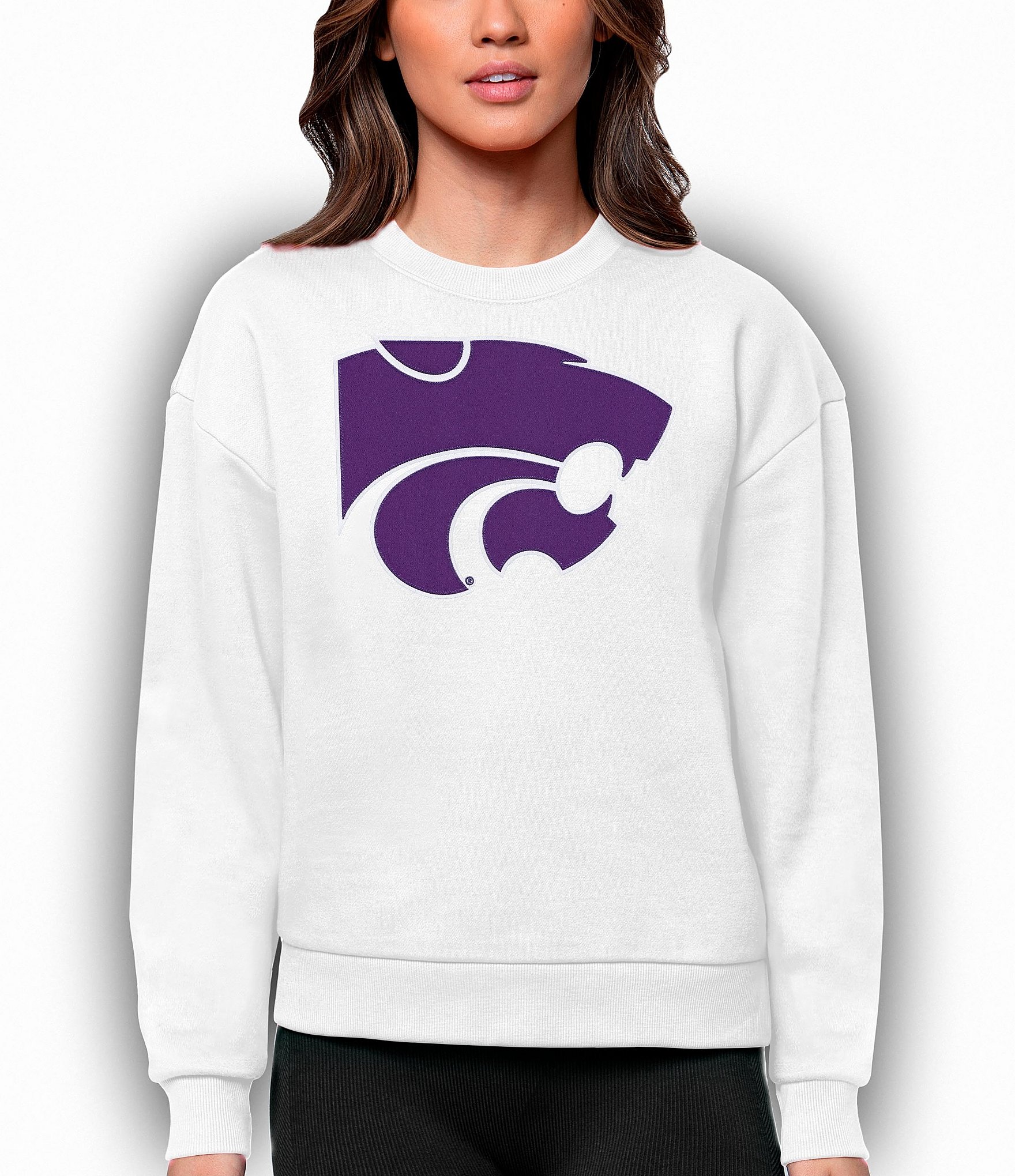 Women's Antigua White Minnesota Vikings Victory Chenille Pullover Sweatshirt Size: Large