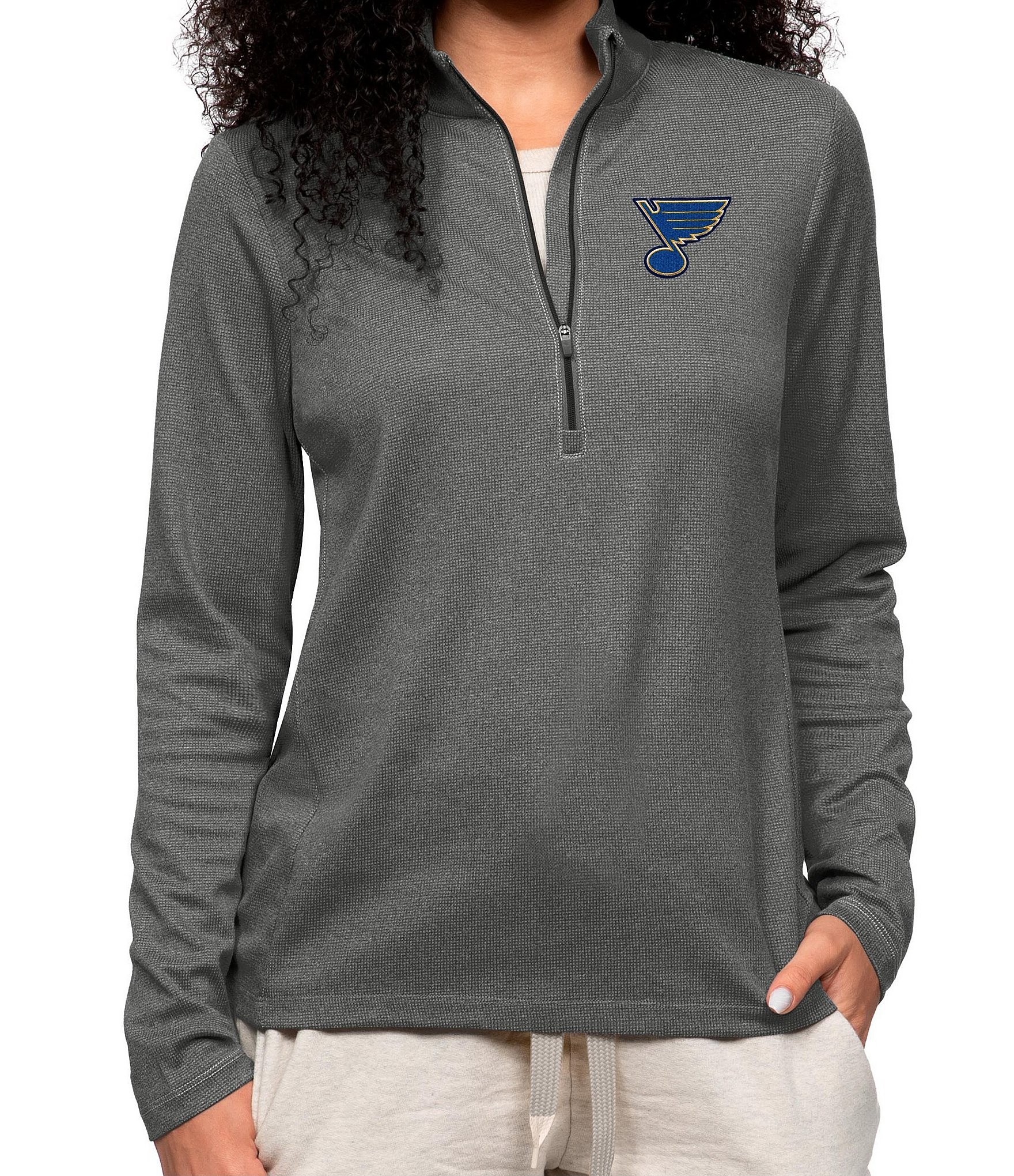 Antigua Women's NHL Western Conference Protect Hoodie, Mens, M, St Louis Blues Black