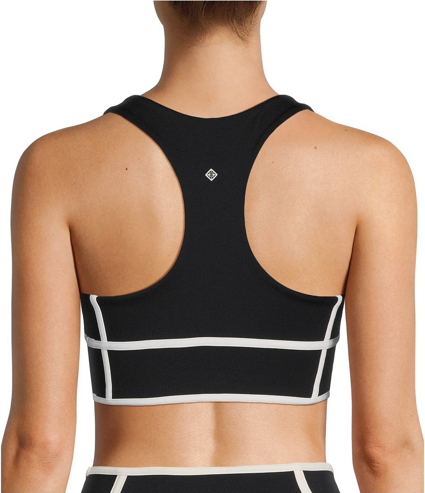 Antonio Melani Active Action Long Line Medium Impact Contrast Trim Coordinating Sports Bra