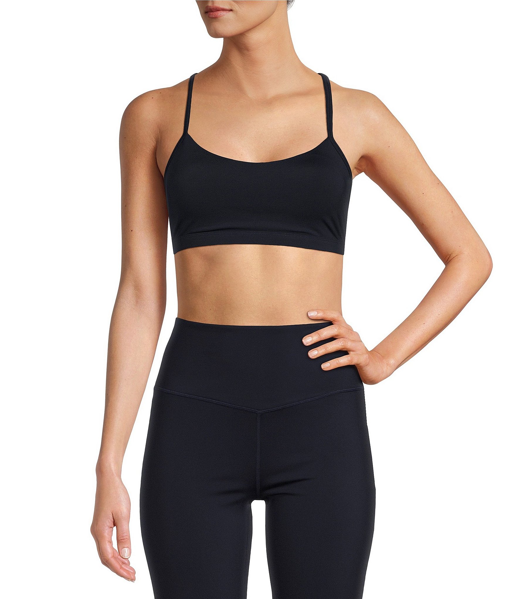 Antonio Melani Active Action Long Line Medium Impact Contrast Trim Coordinating Sports Bra