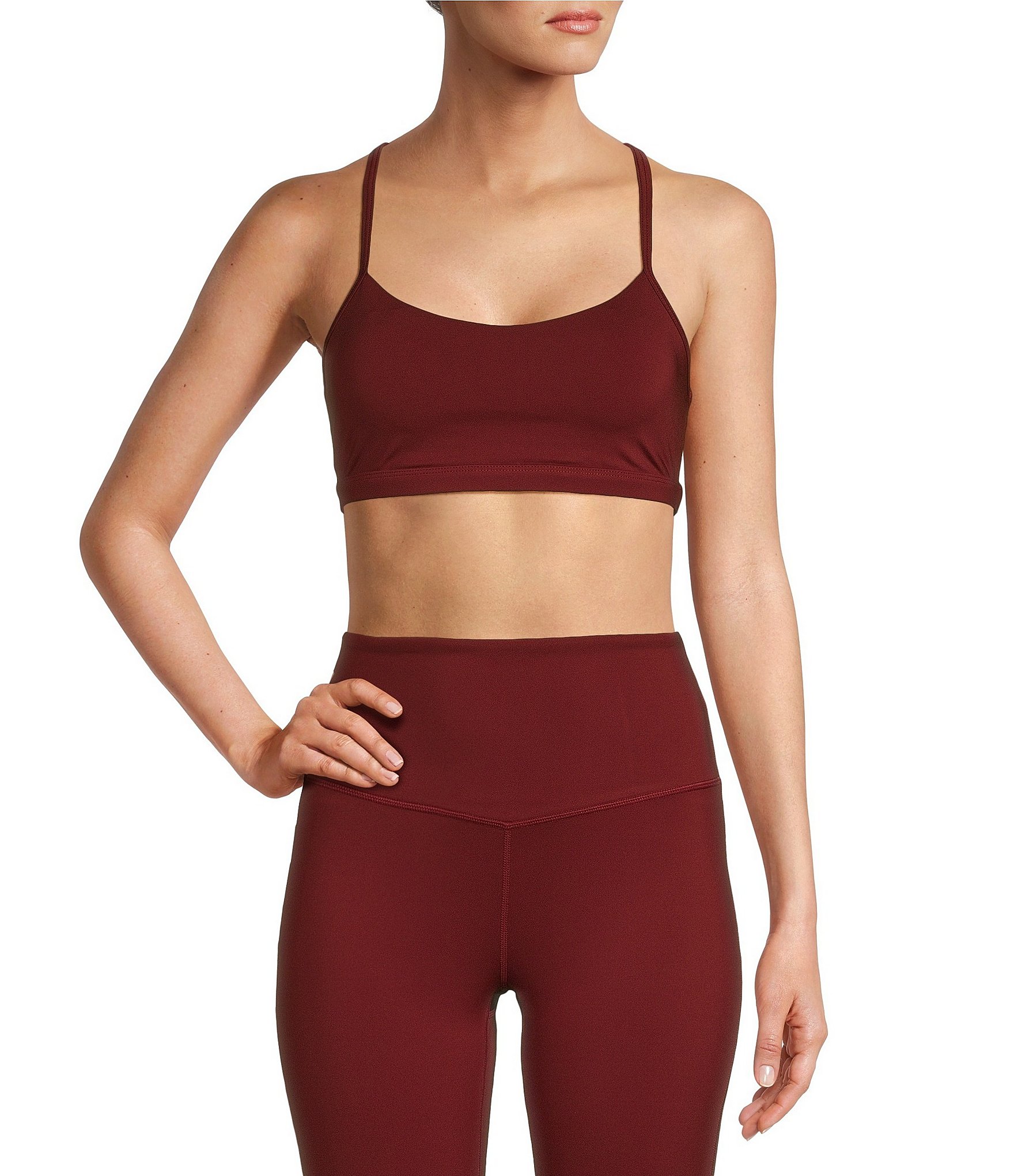 Antonio Melani Active Action Long Line Medium Impact Contrast Trim Coordinating Sports Bra