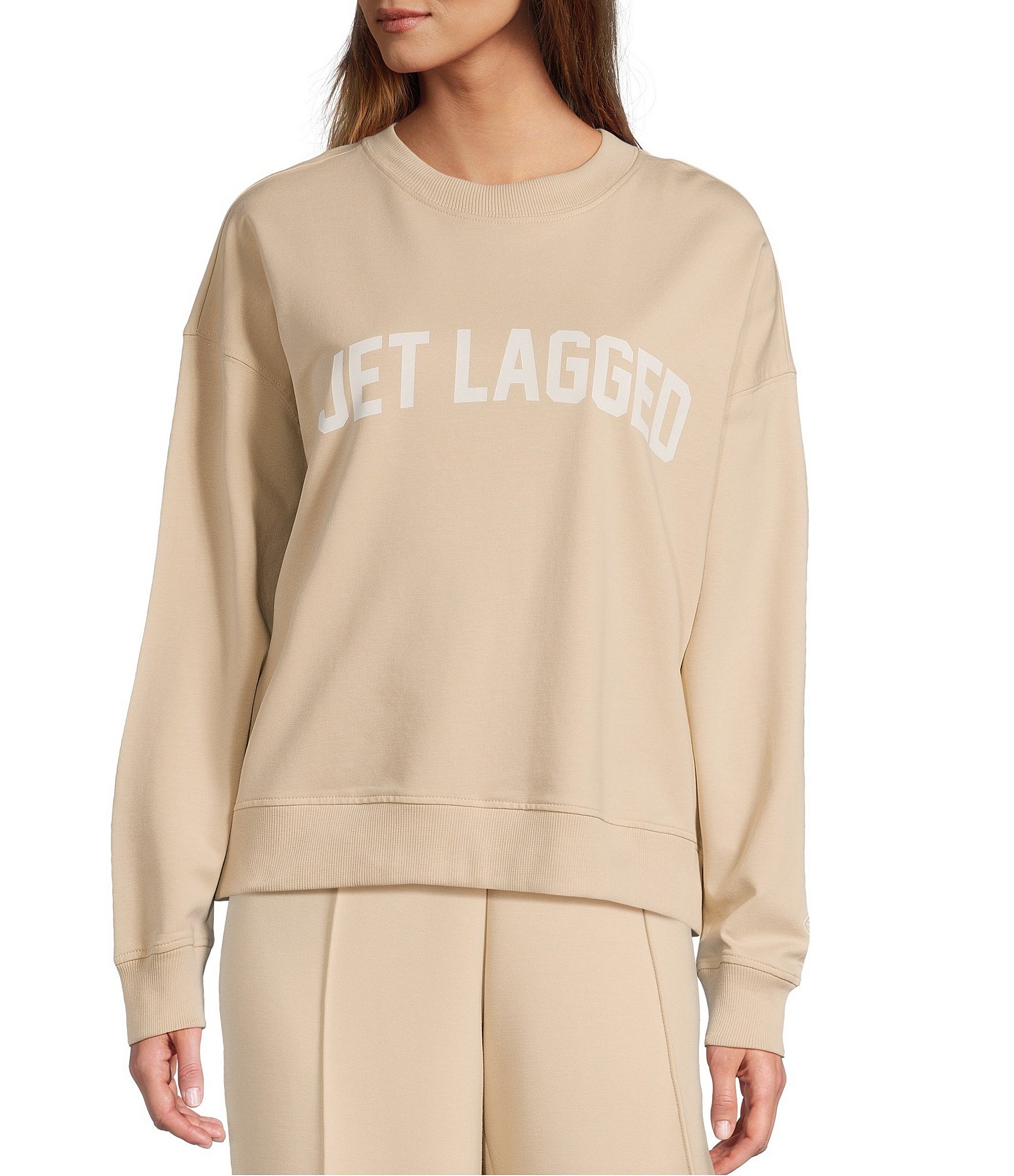 Antonio Melani Active Jet Lagged Crew Neck Long Sleeve Sweatshirt