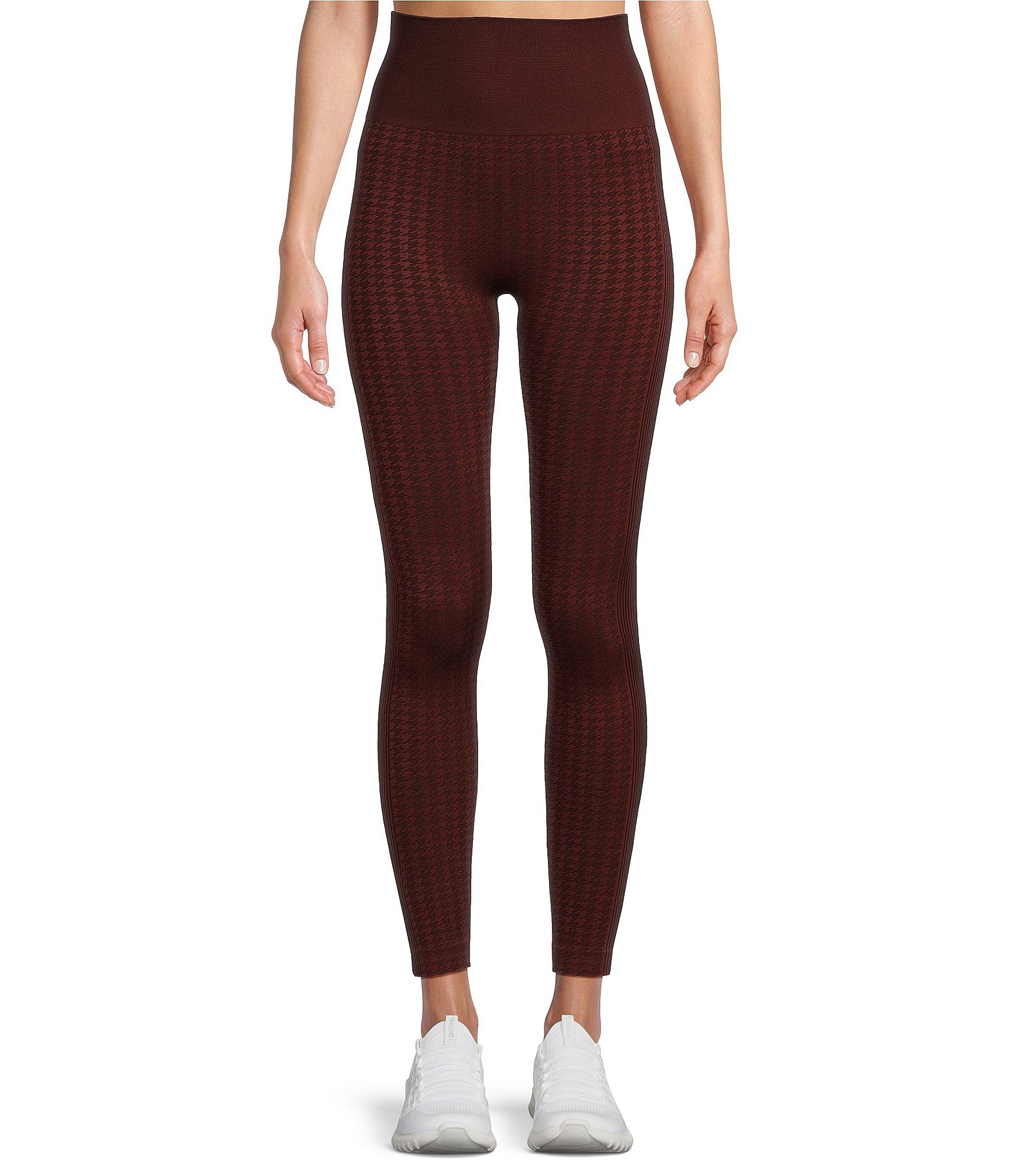 Hotsell NWT Peloton Houndstooth Leggings Burgundy MediumnFoil/Shiny