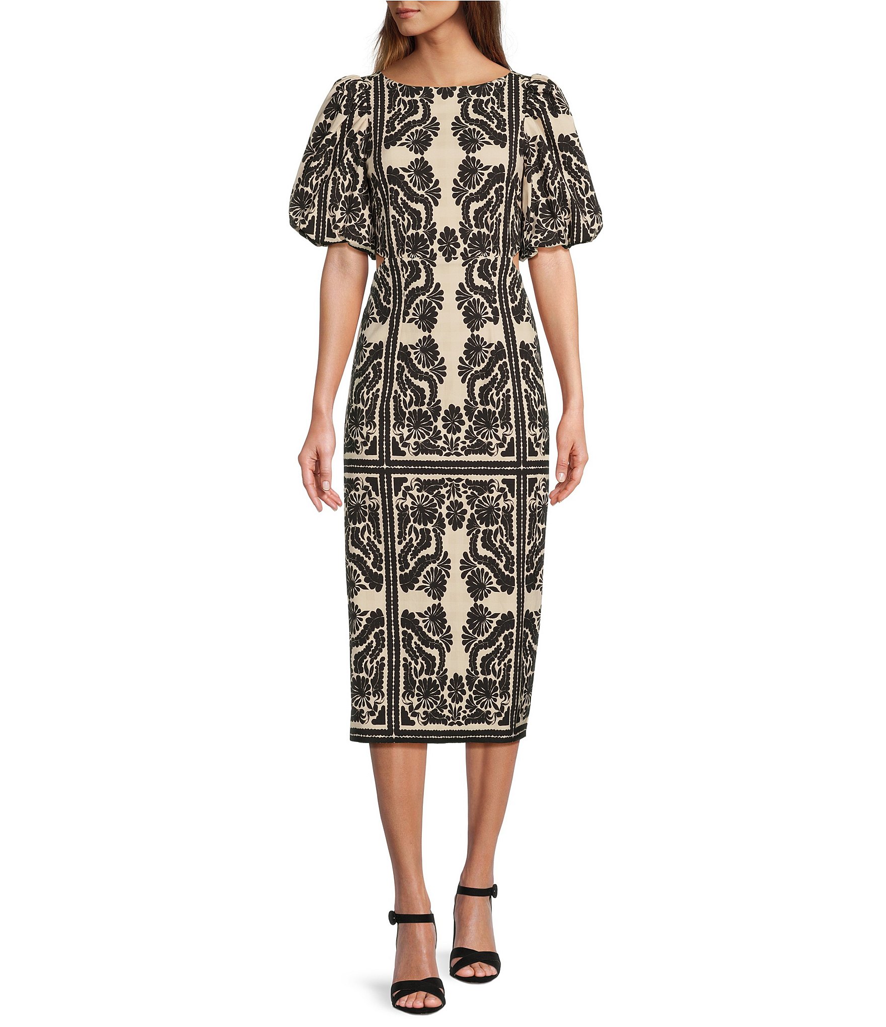 Antonio Melani Adaline Printed Short Sleeve Side Cut-Out Dress | Dillard's