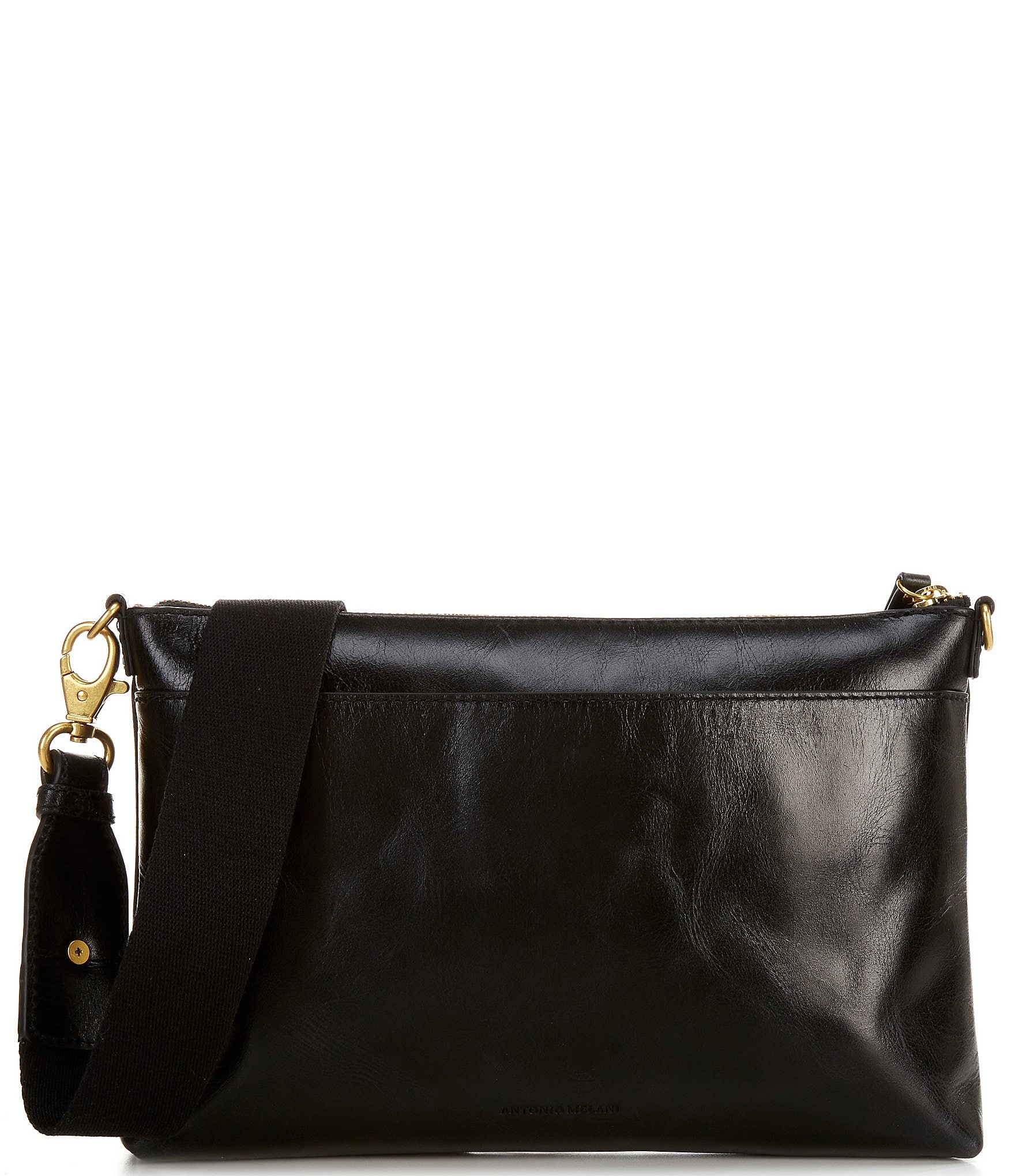 Antonio Melani Black deals Leather Satchel/Crossbody Bag