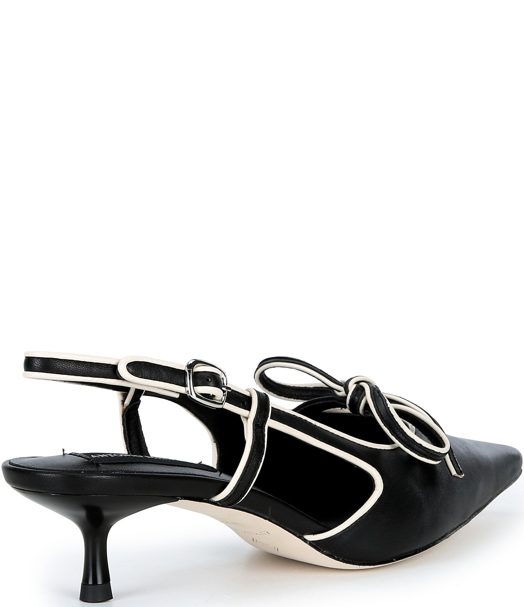 Antonio Melani Anita Leather Bow Slingback Kitten Heel Pumps