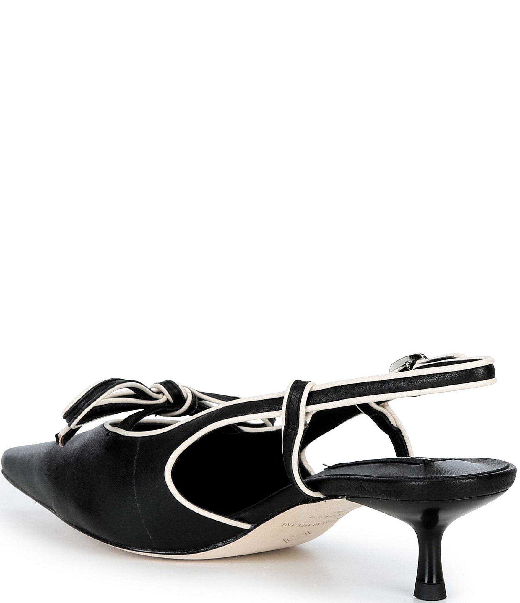Antonio Melani Anita Leather Bow Slingback Kitten Heel Pumps