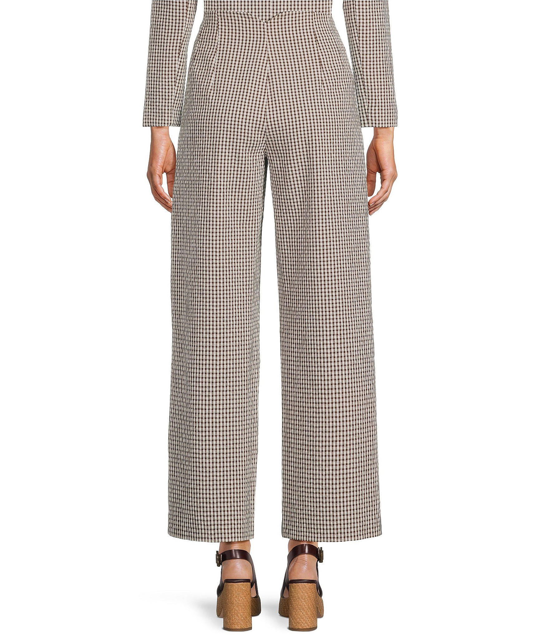 Antonio Melani Anniston Gingham Flat Front Coordinating Pants