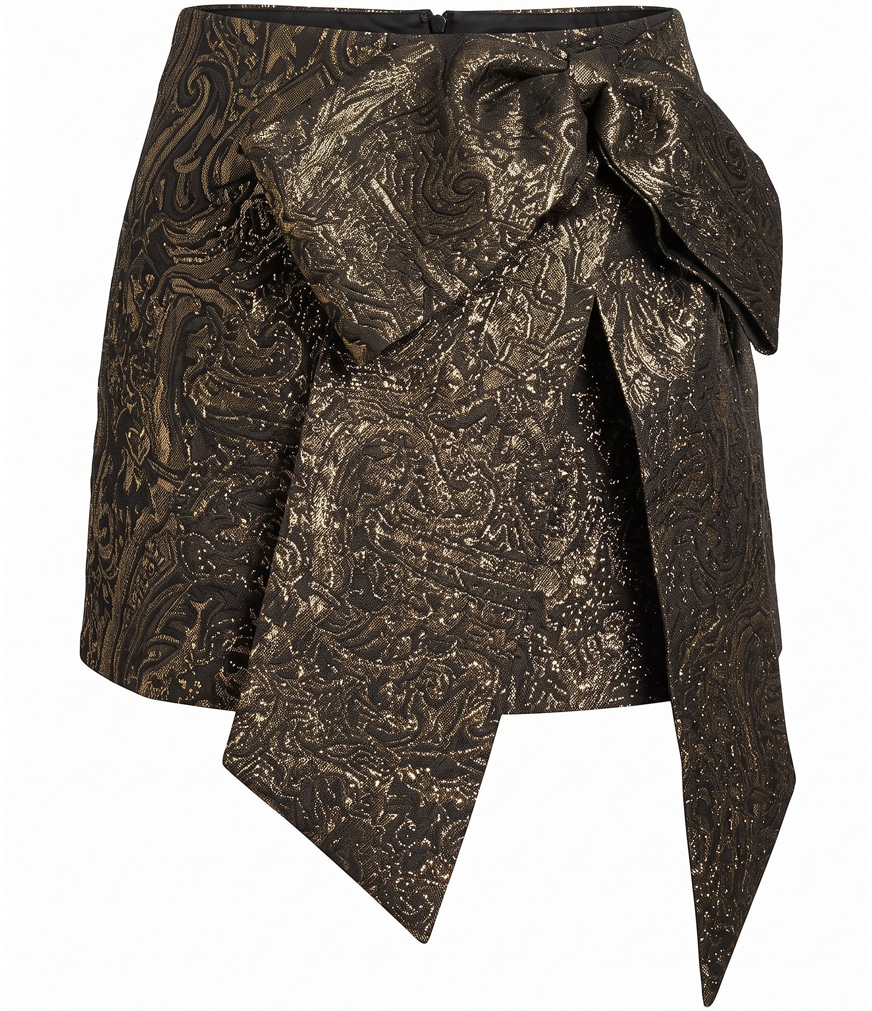 Antonio Melani Antoinette Metallic Jacquard Bow Mini A-Line Skirt