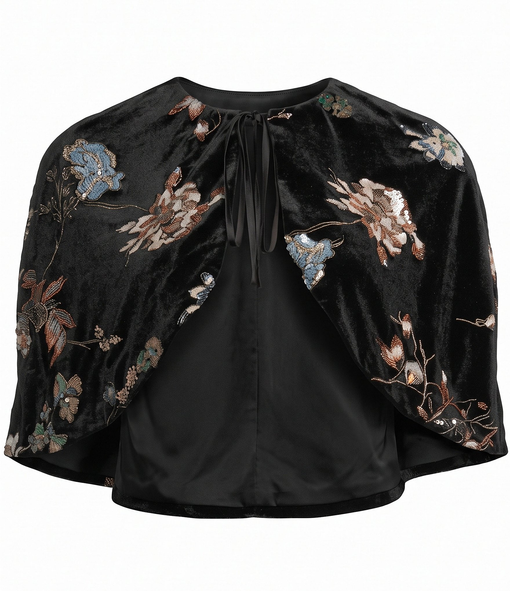 Antonio Melani Ashlyn Velvet Floral Sequin Cape