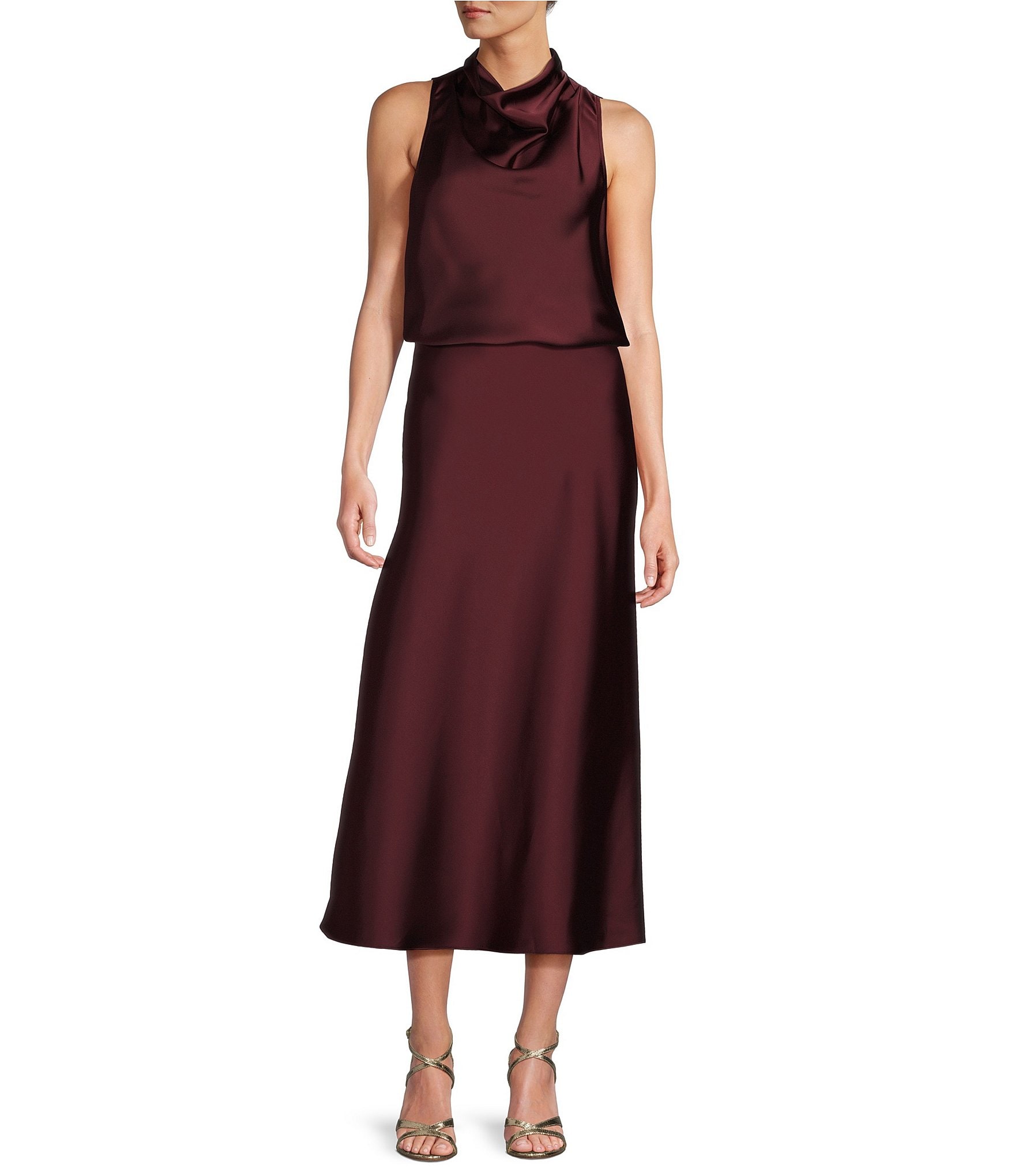 Antonio Melani Bella A-Line Satin Maxi Skirt