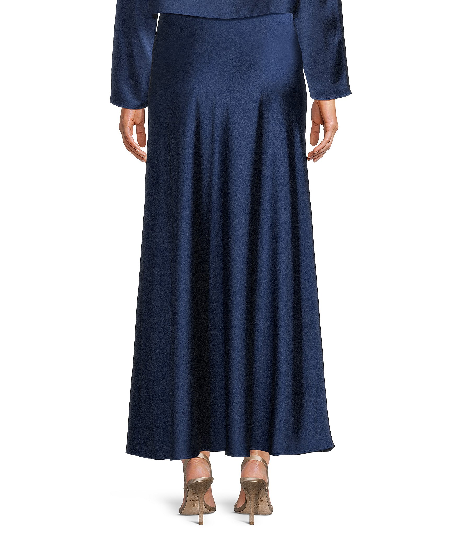 Antonio Melani Bella A-Line Coordinating Satin Maxi Skirt