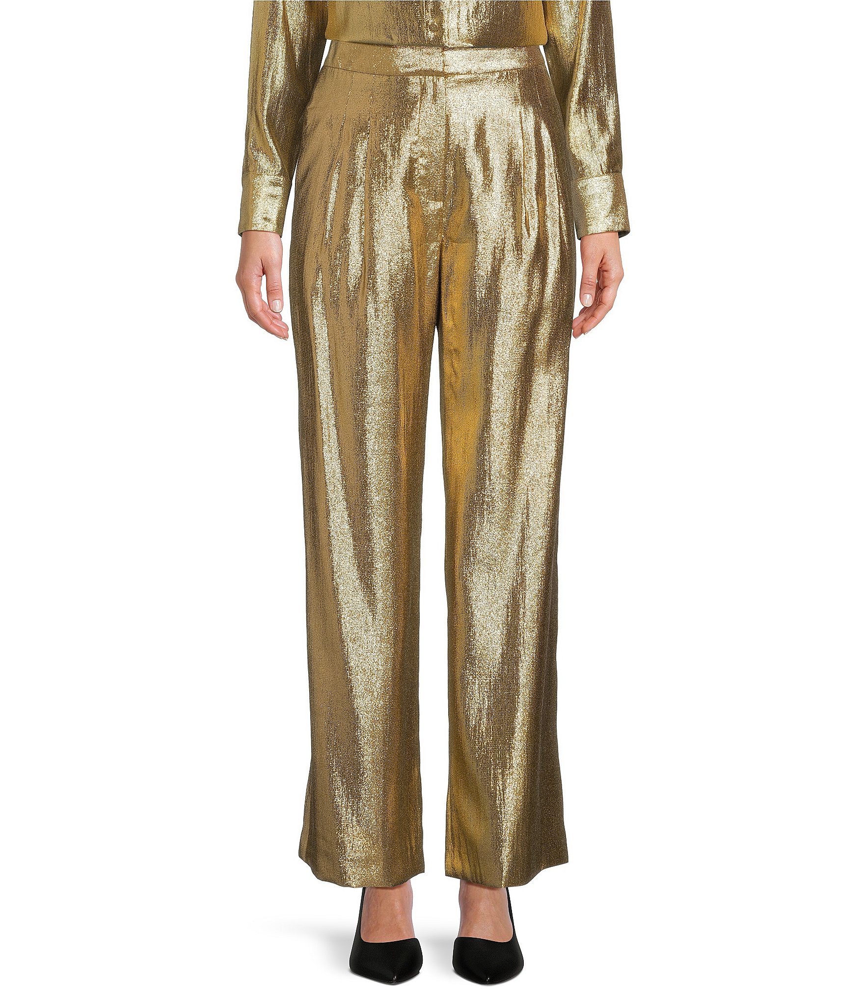Buy Gold Polyester Flared Pants For Women by TheRealB Online at Aza  Fashions.