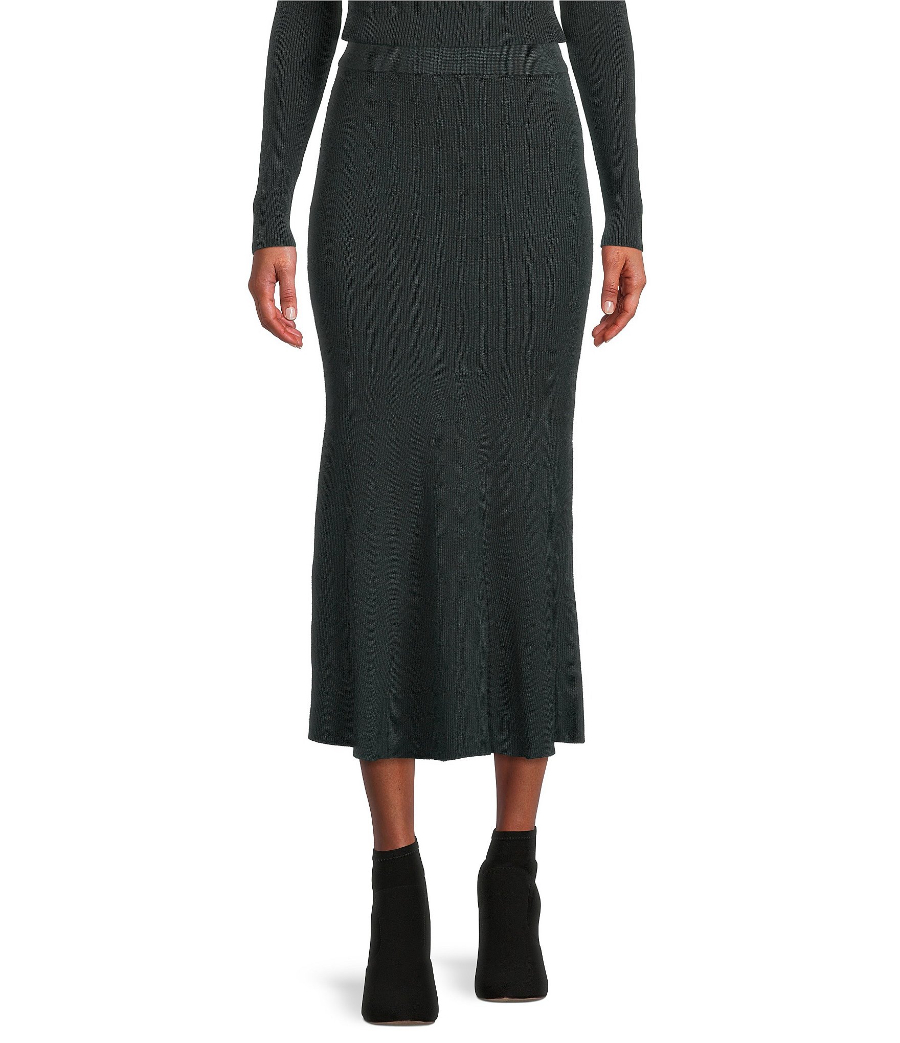 Antonio Melani Brianna High Rise Knit A-Line Midi Skirt | Dillard's