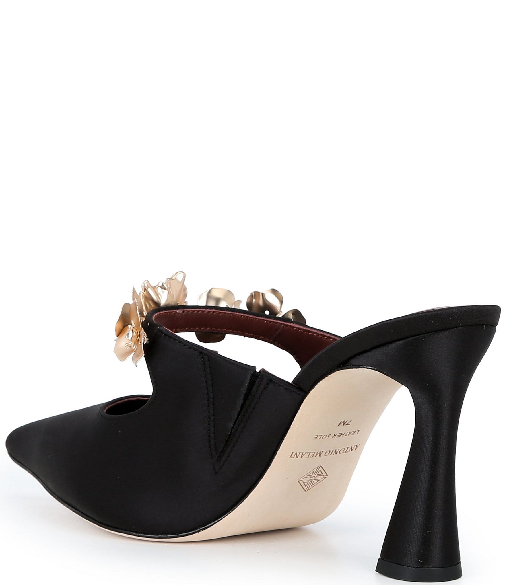 Antonio Melani Calla Satin Ornamanted Dress Mules