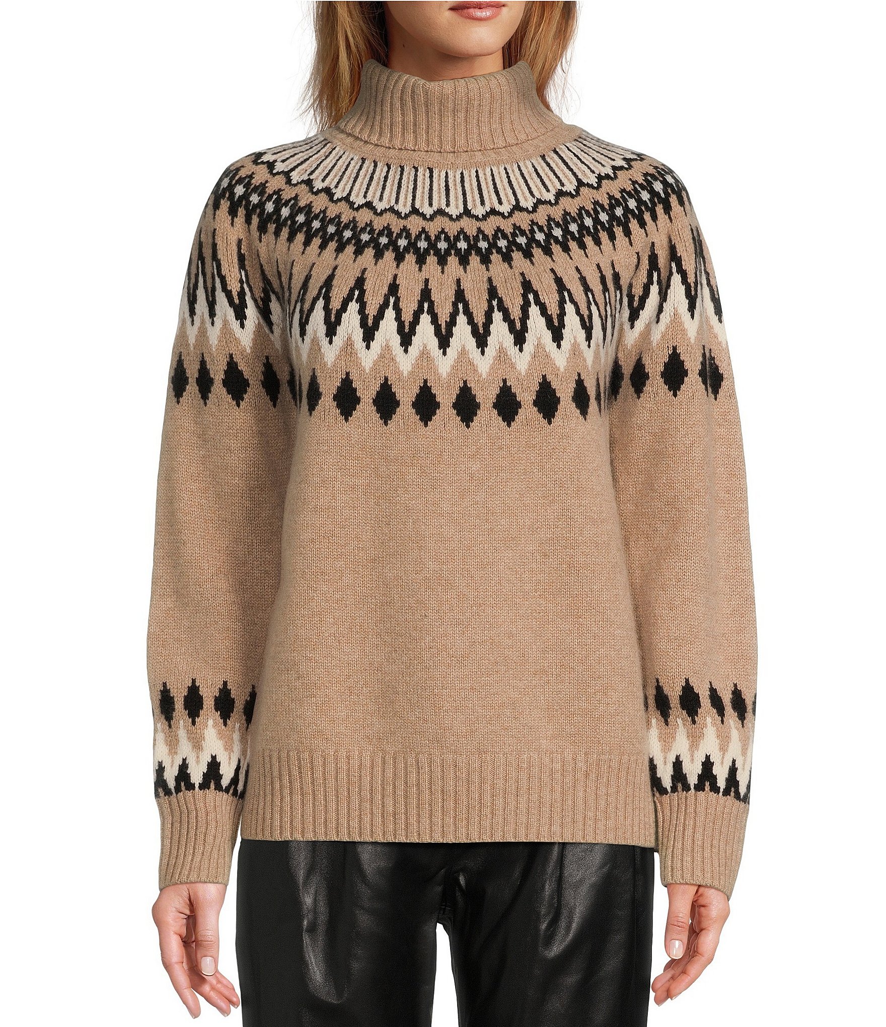 Antonio Melani Caroline Fair Isle Cashmere Turtleneck Sweater | Dillard's
