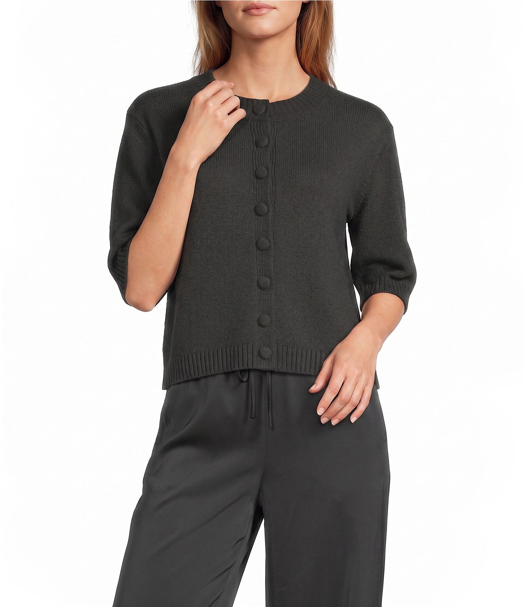Antonio Melani Cate Button Front Short Sleeve Cardigan