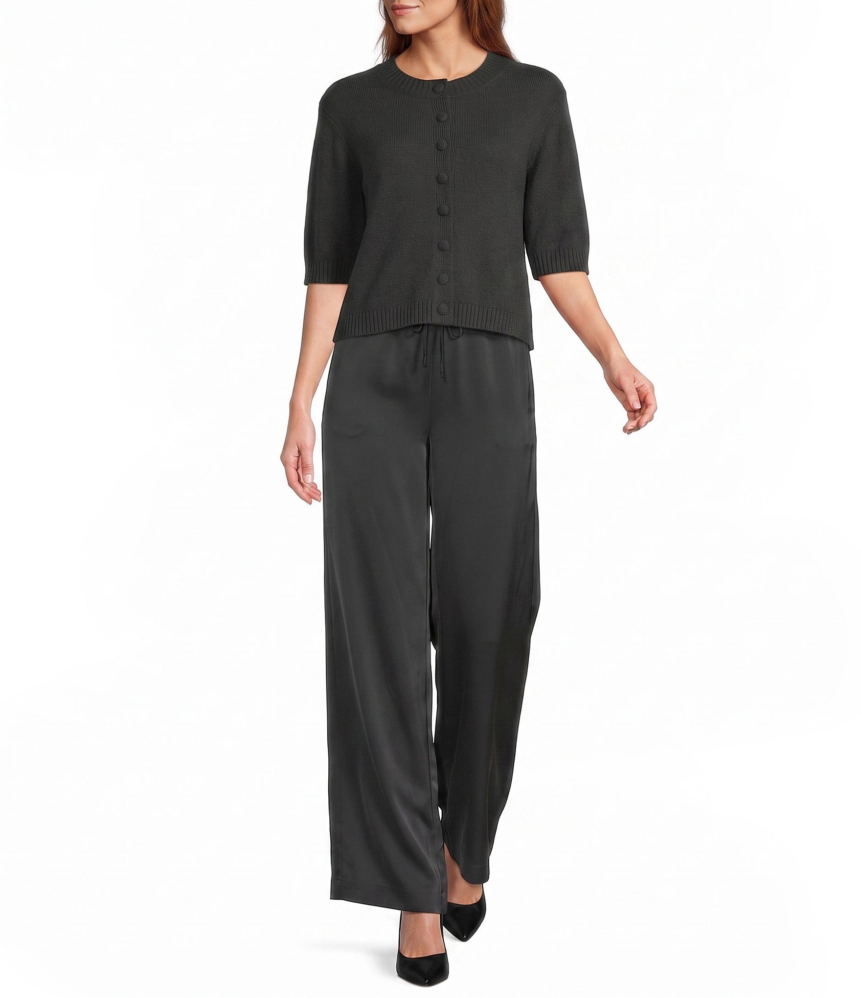 Antonio Melani Cate Button Front Short Sleeve Cardigan