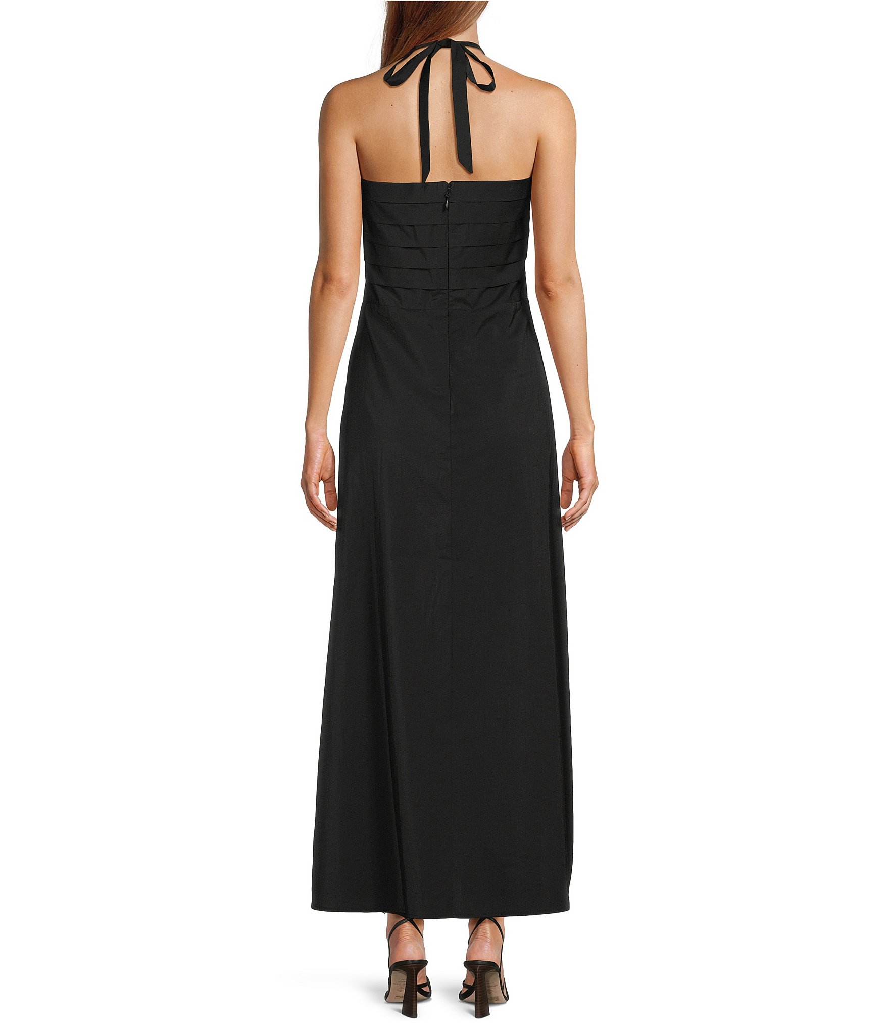Antonio Melani Cecila Button Front A-line Halter Dress