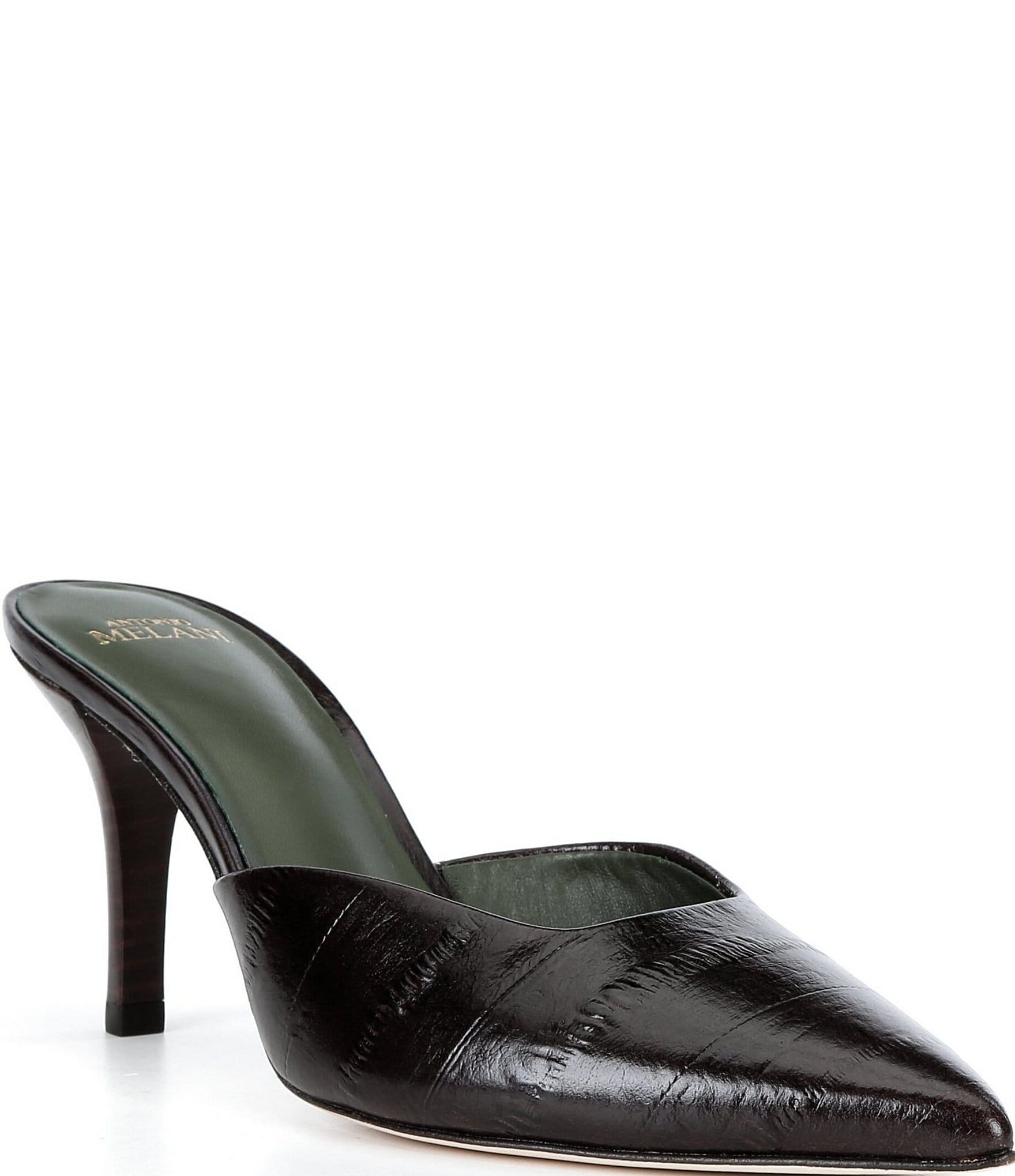 Antonio Melani Clover Glossy Leather Dress Mules