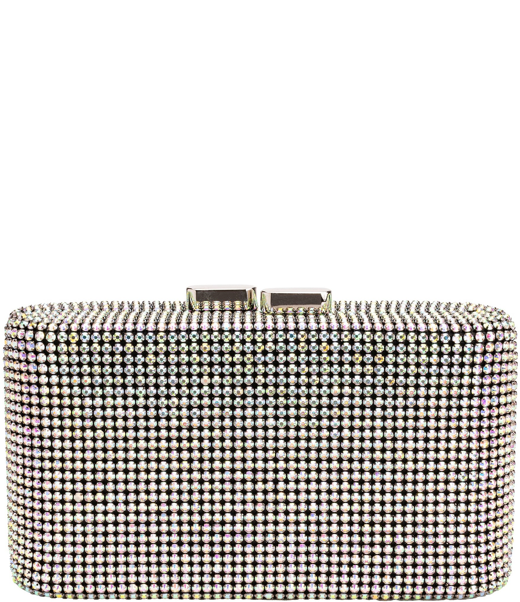 Antonio Melani Curved Multi Mesh Rhinestone Minaudiere Clutch