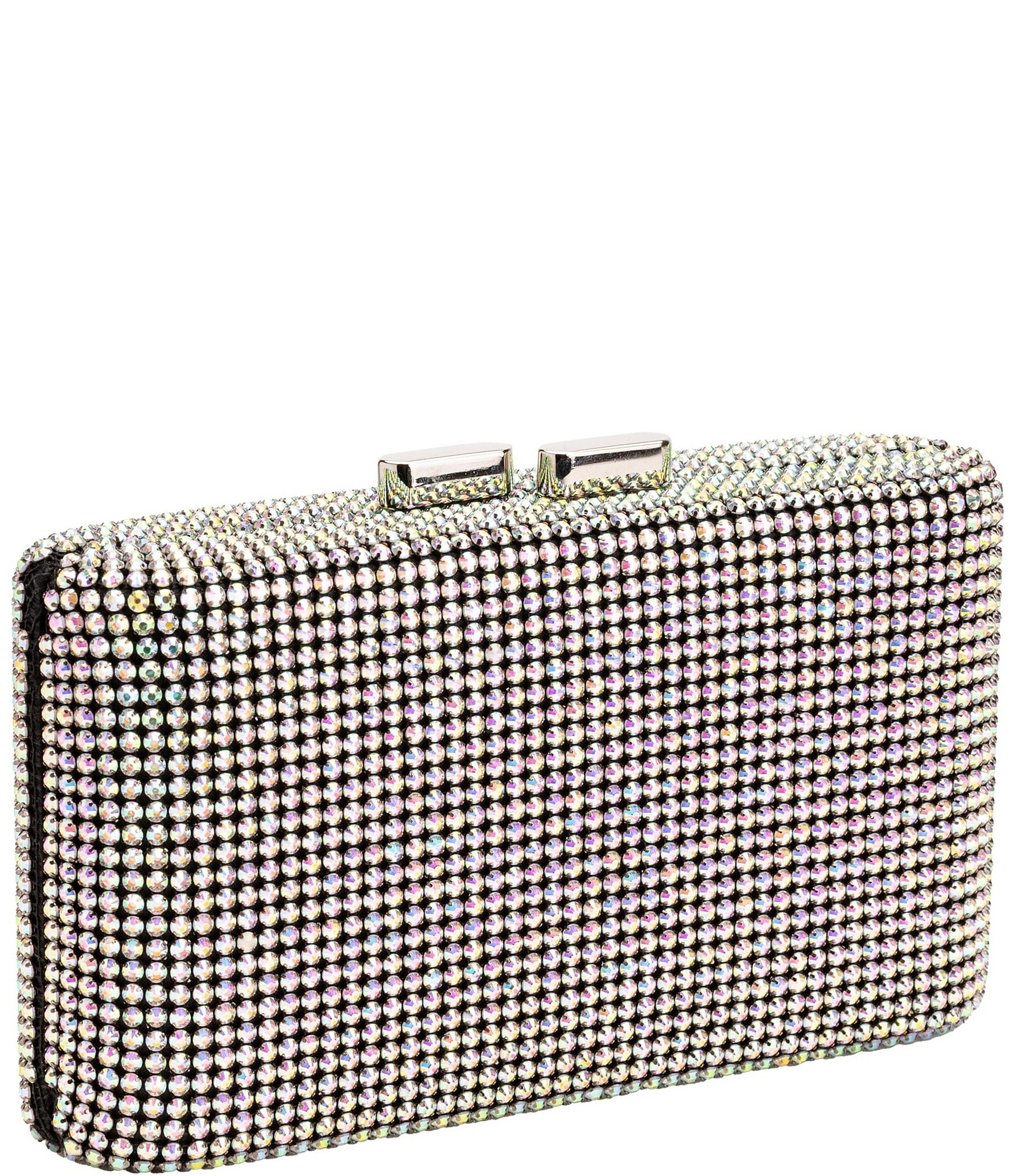 Antonio Melani Curved Multi Mesh Rhinestone Minaudiere Clutch