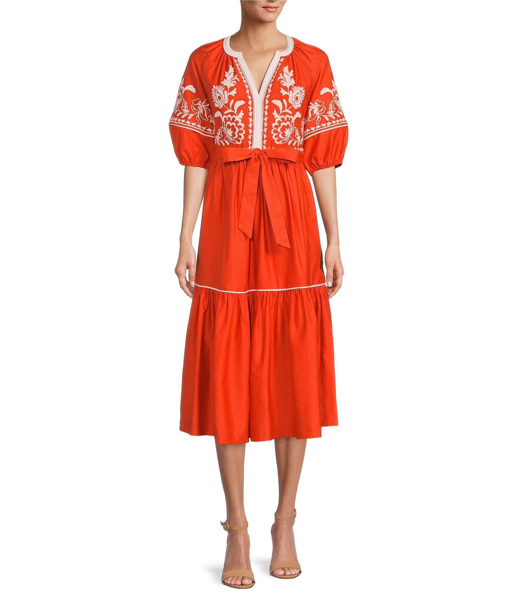 Antonio Melani Eleticia Embroidered A-Line Dress | Dillard's