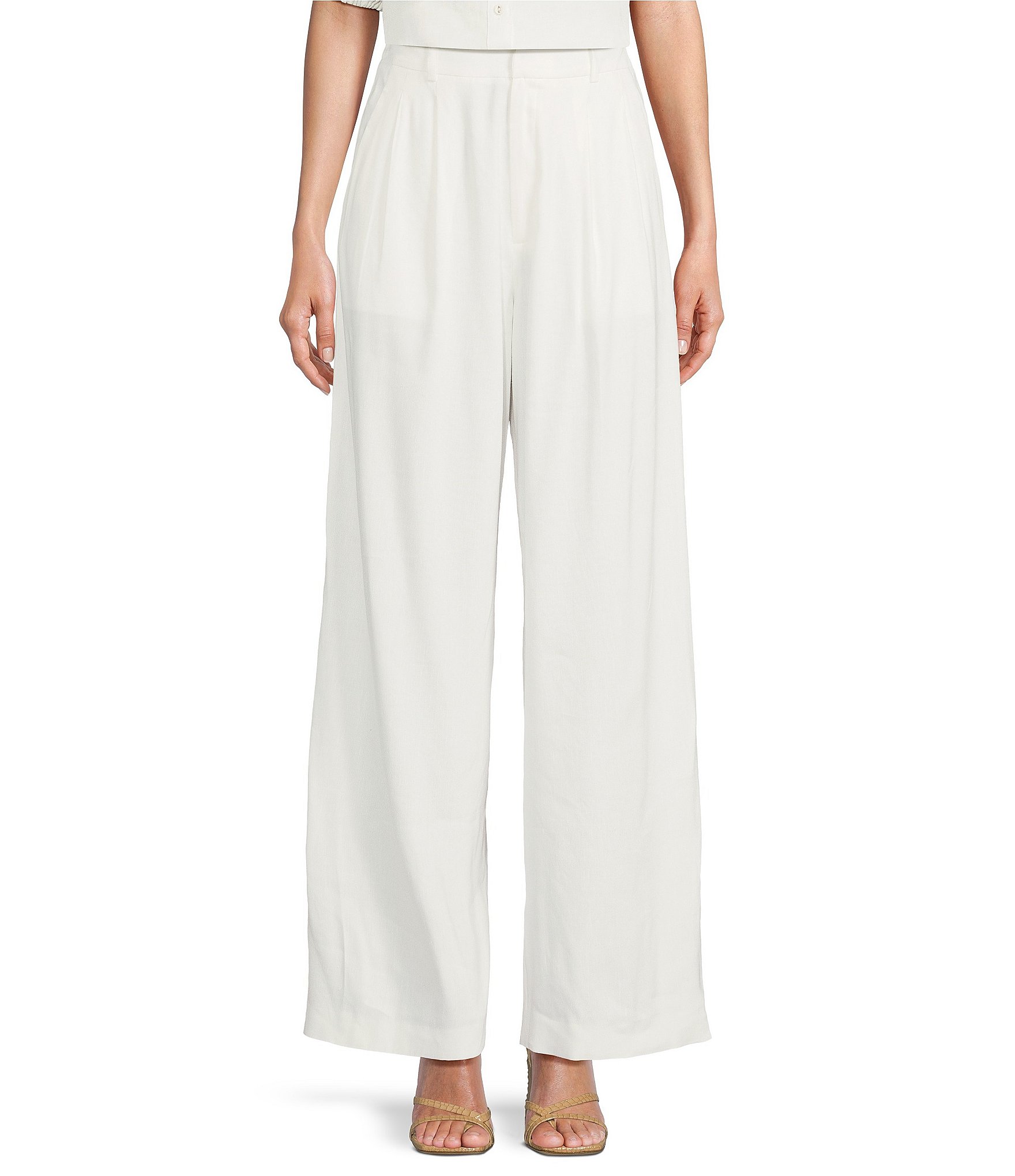 Antonio Melani Emmeline Flat Front Coordinating Linen Pants | Dillard's