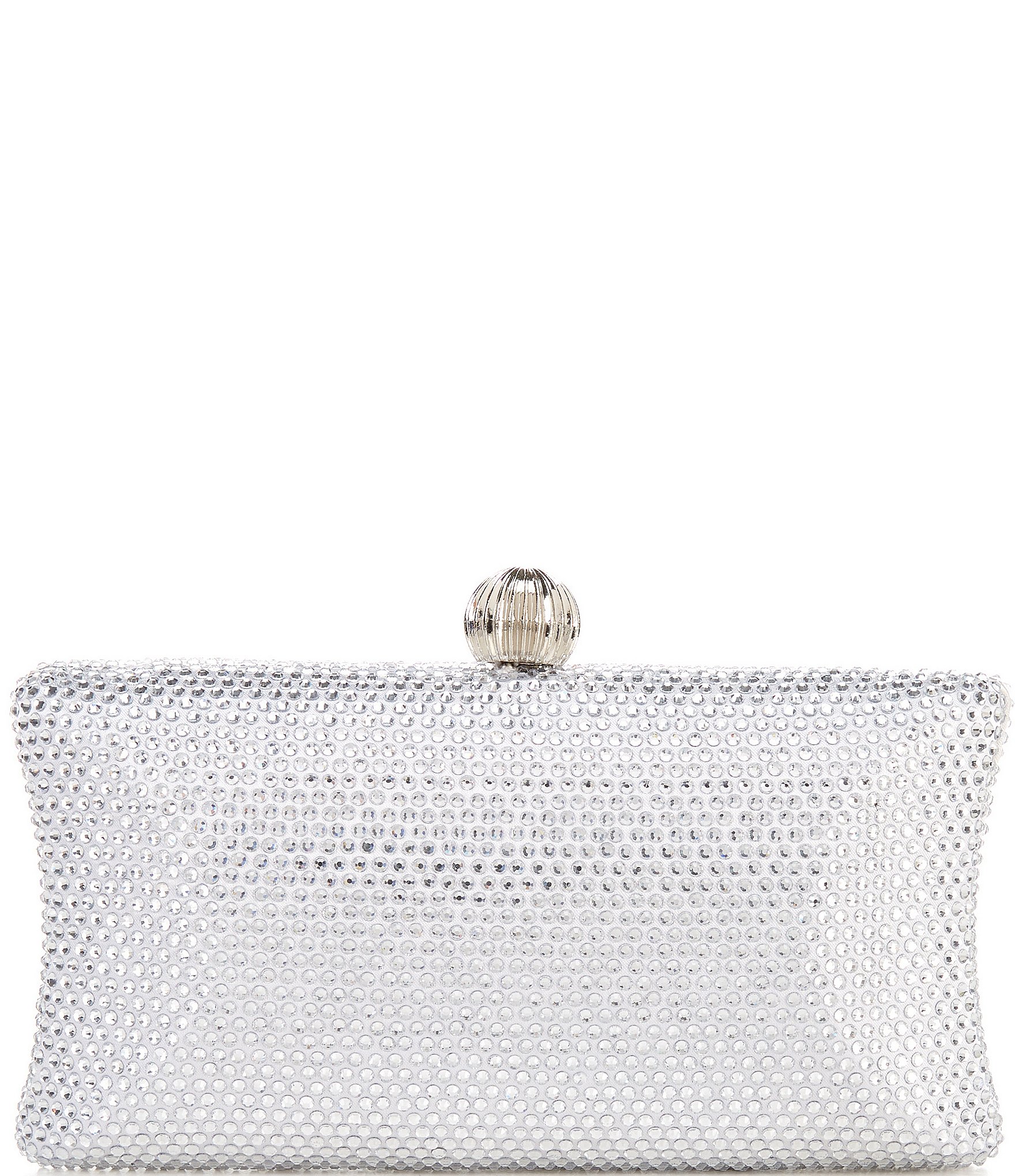 Antonio Melani Encrusted Silver Rhinestone Minaudiere Clutch | Dillard's