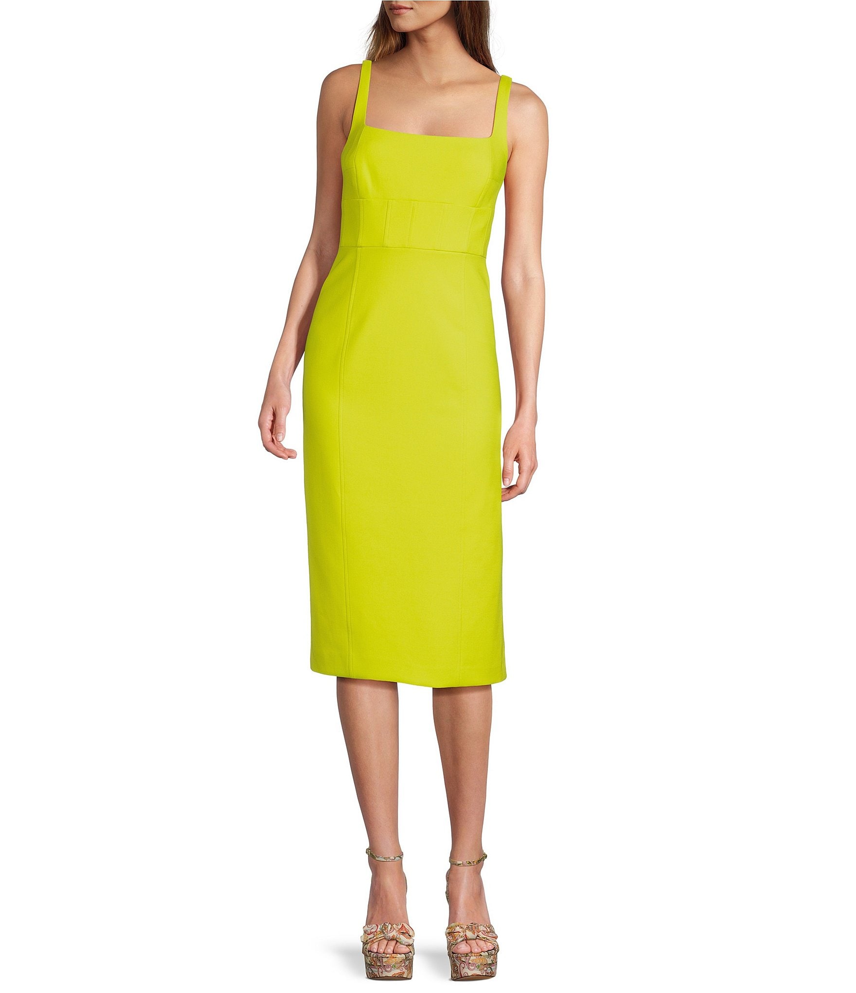 Antonio Melani Everleigh Square Neck Sleeveless Midi Sheath Dress ...