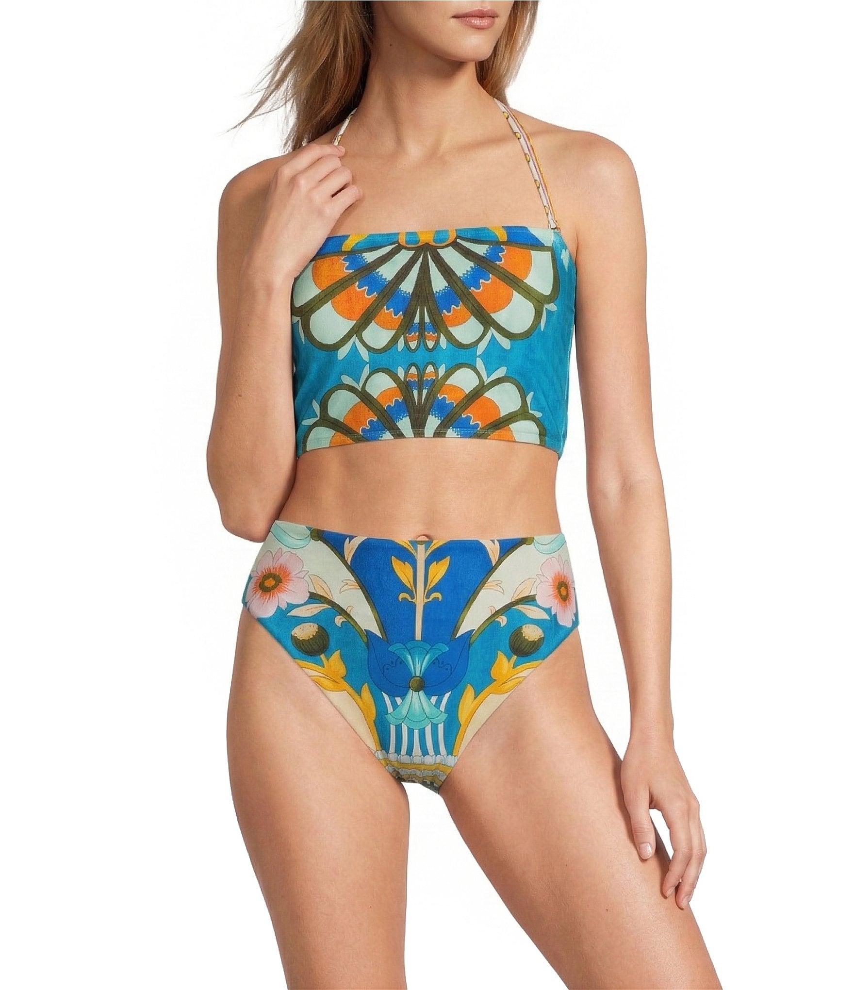 Antonio Melani Fresco Detachable Halter Strap Bandeau Swim Top