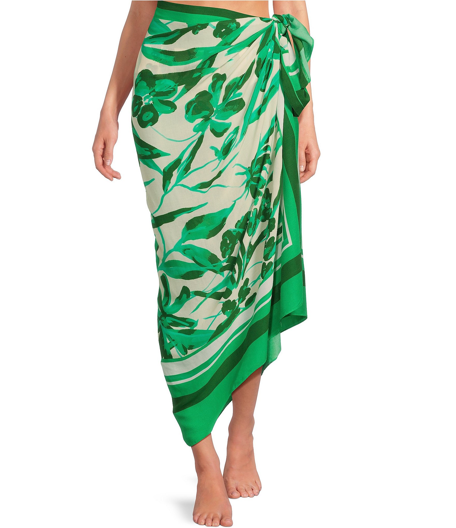 Antonio Melani Garden Party Classic Tie Pareo Sarong Swimsuit Cover-Up ...